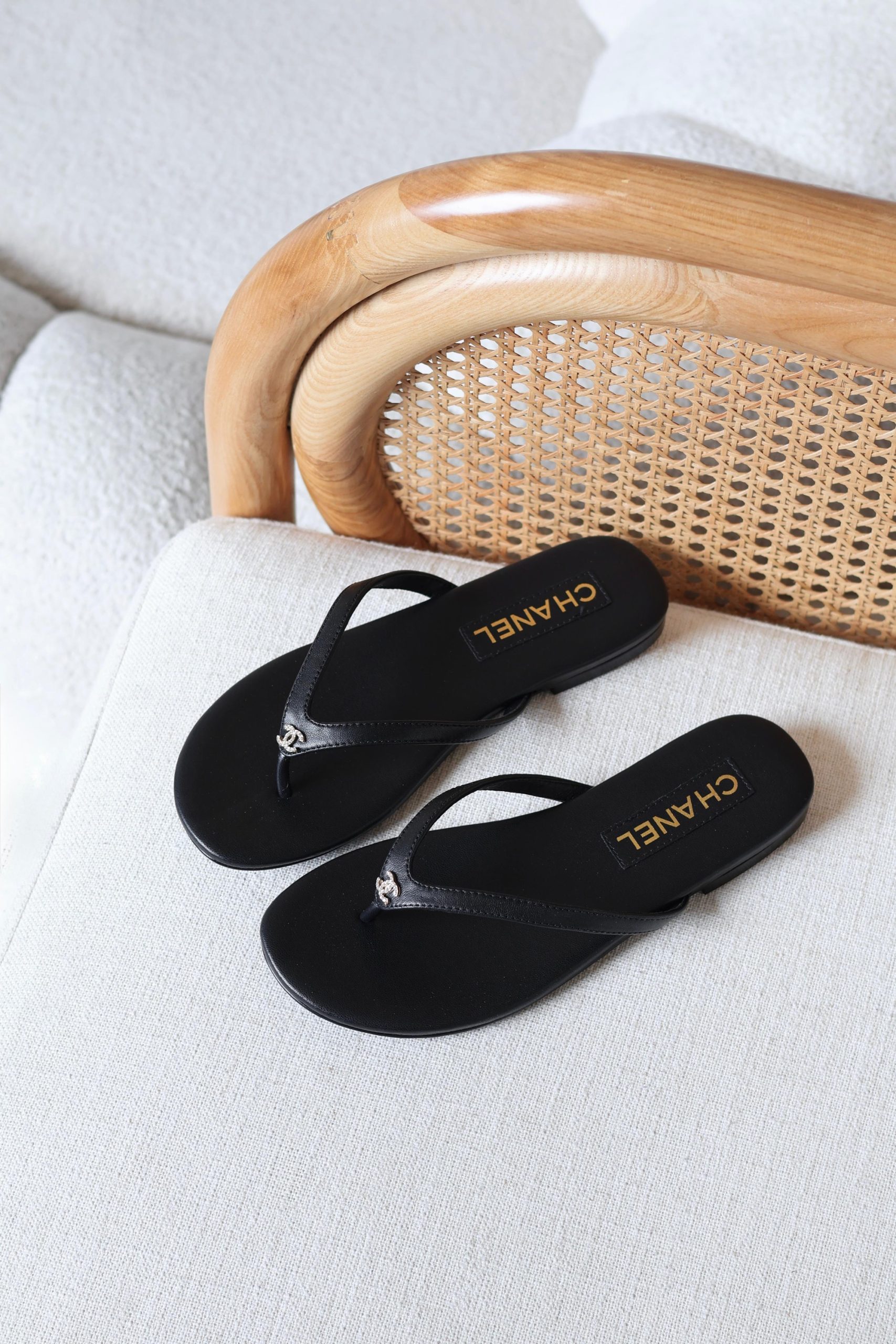 Leather Chanel Flip-Flop Sandals - Image 2
