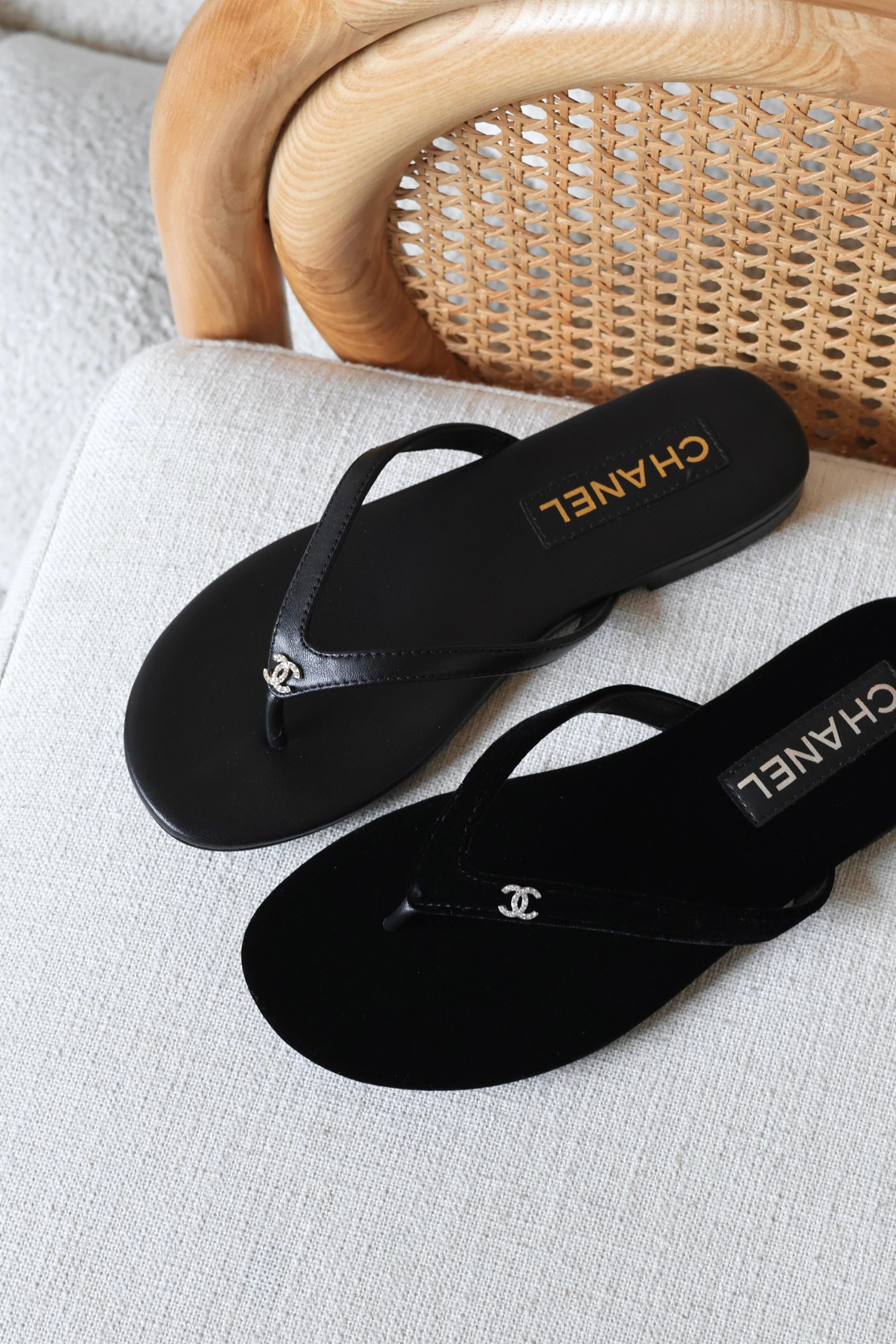 Leather Chanel Flip-Flop Sandals - Image 3