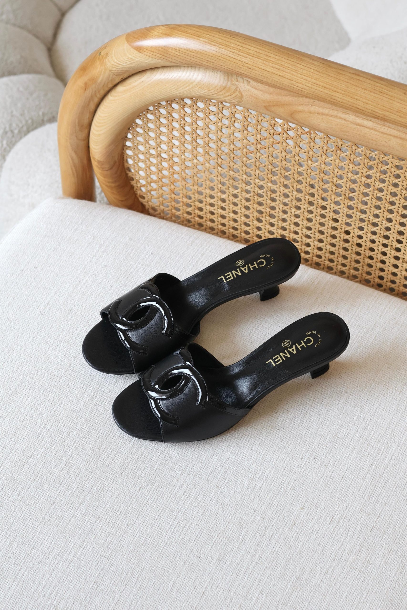 Chanel Lambskin Leather Mules - Image 3