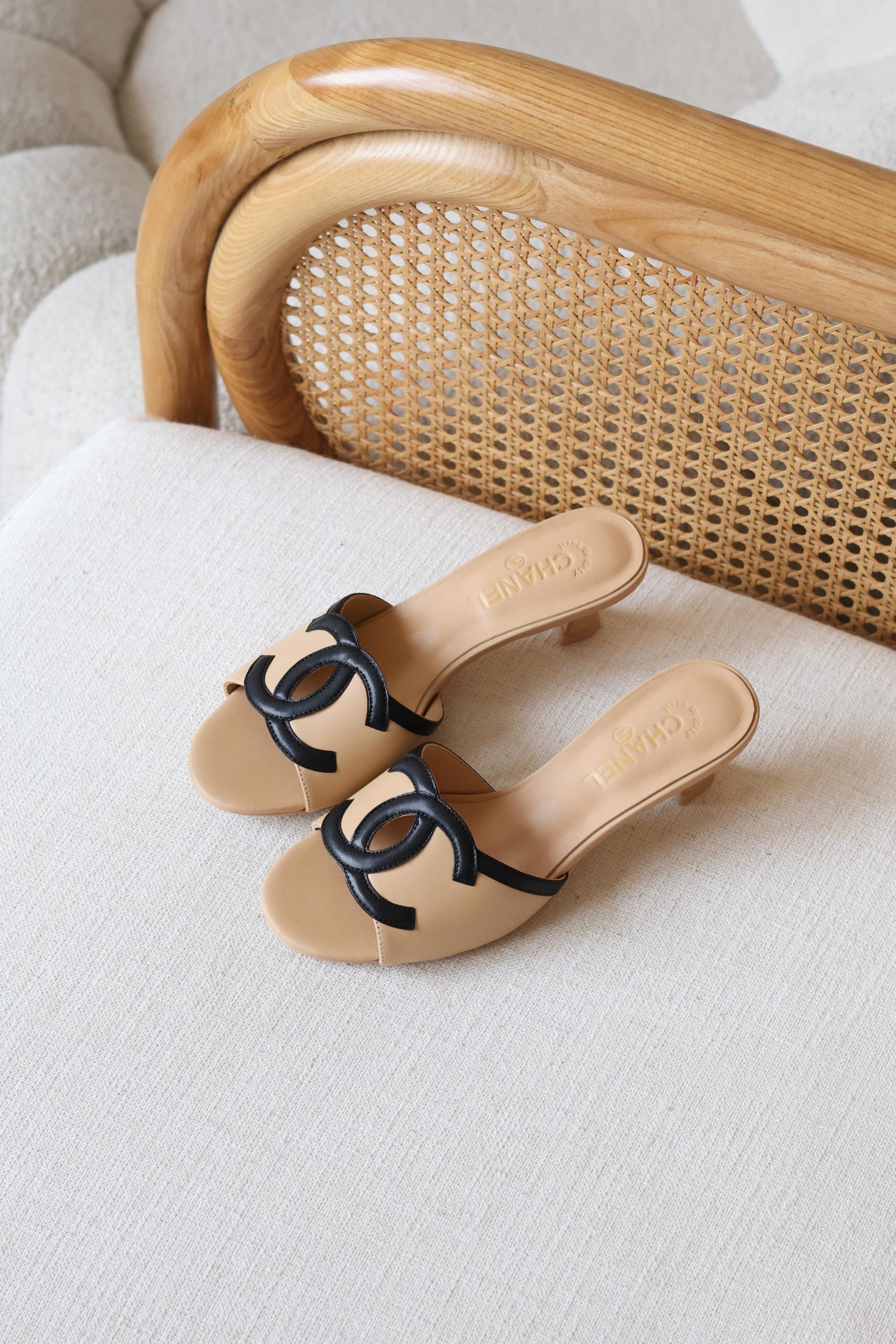 Chanel Lambskin Leather Mules