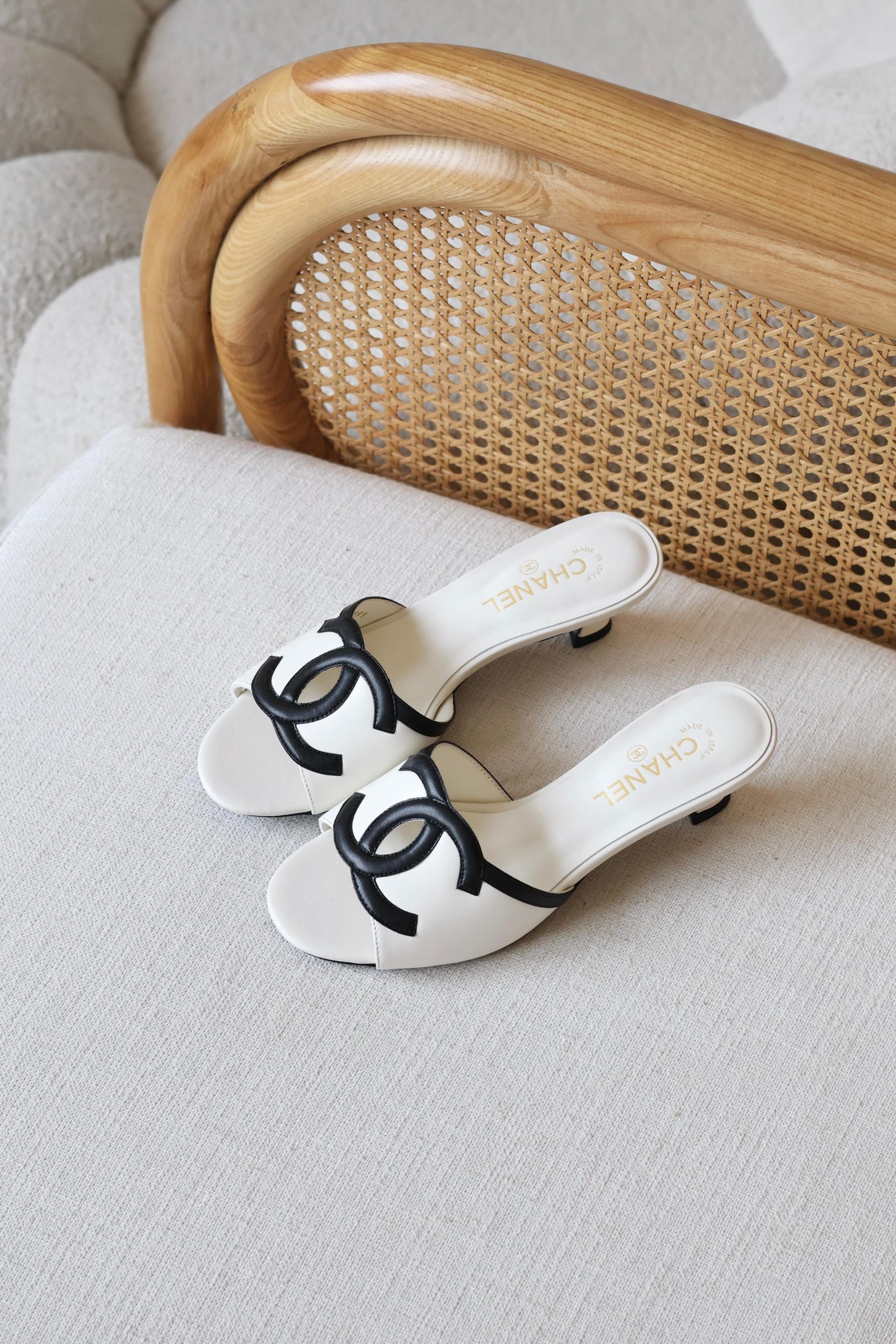 Chanel Lambskin Leather Mules - Image 5