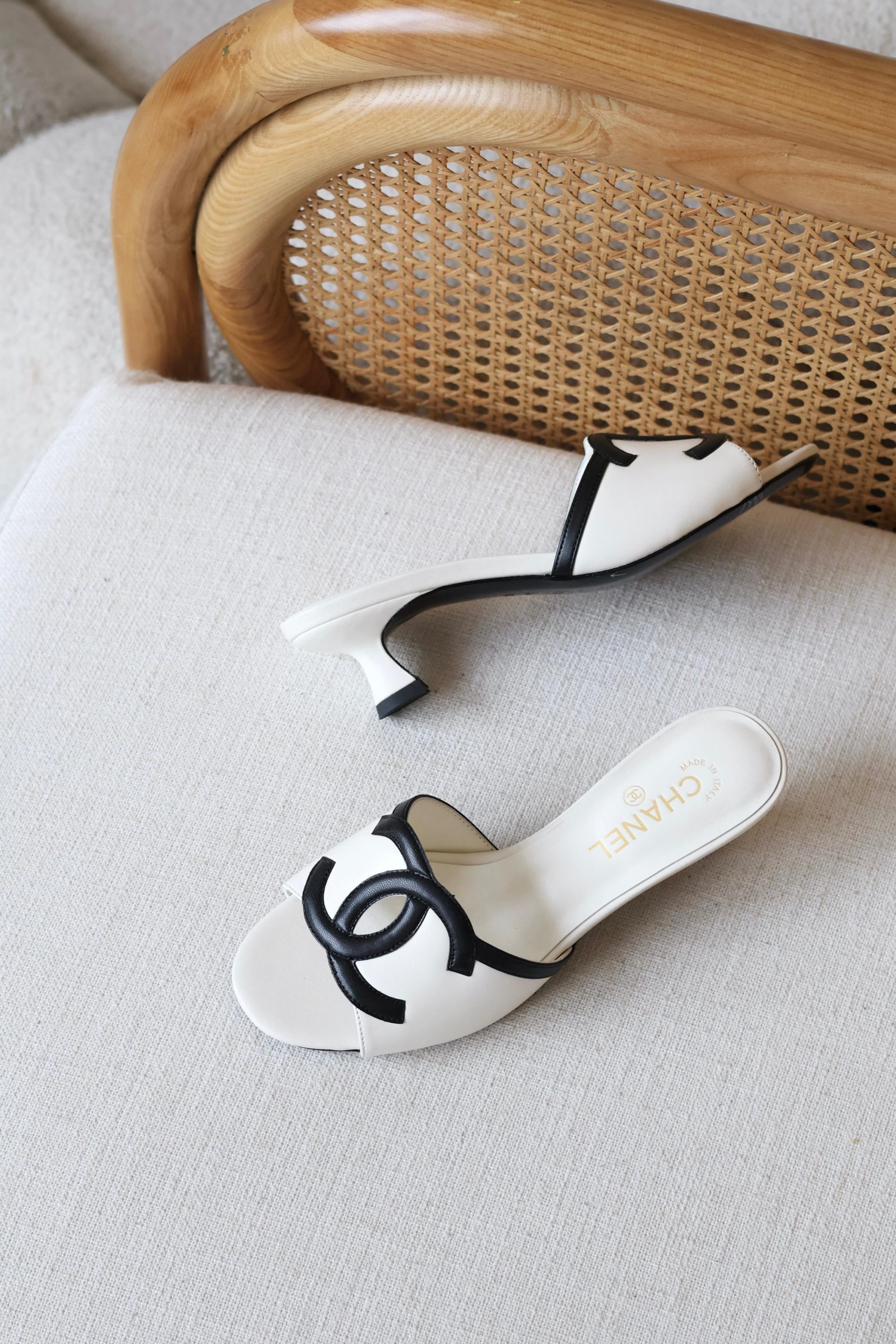 Chanel Lambskin Leather Mules - Image 6