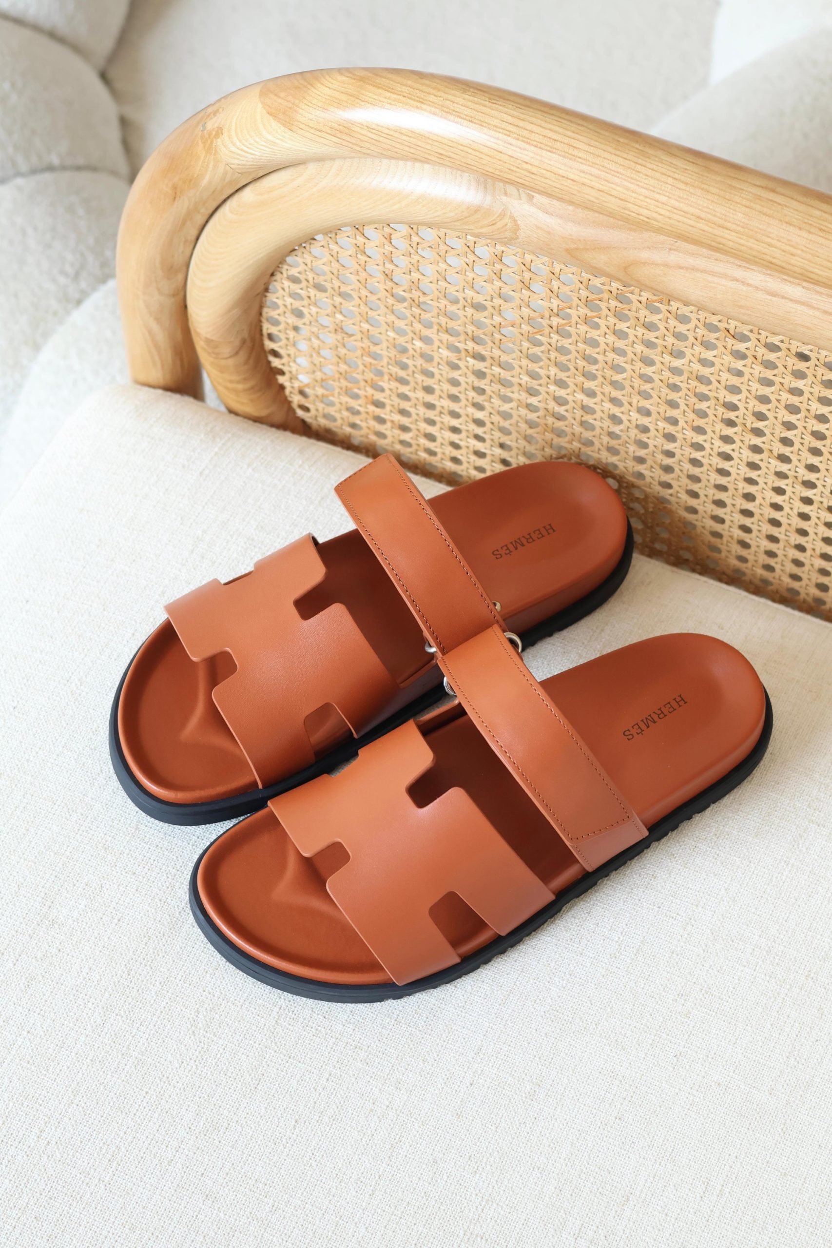 Hermès Chypre Sandals Cut-Out Design And An Adjustable Strap