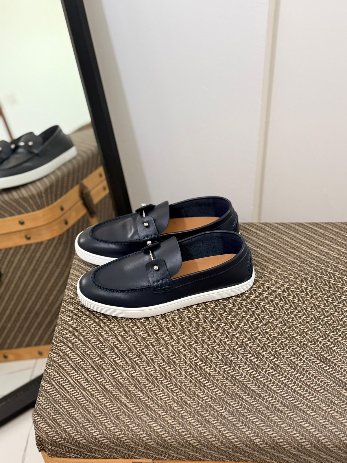 Christian Louboutin Chambeliboat Loafers Leather Upper And A Silver Tone Barbell - Image 14