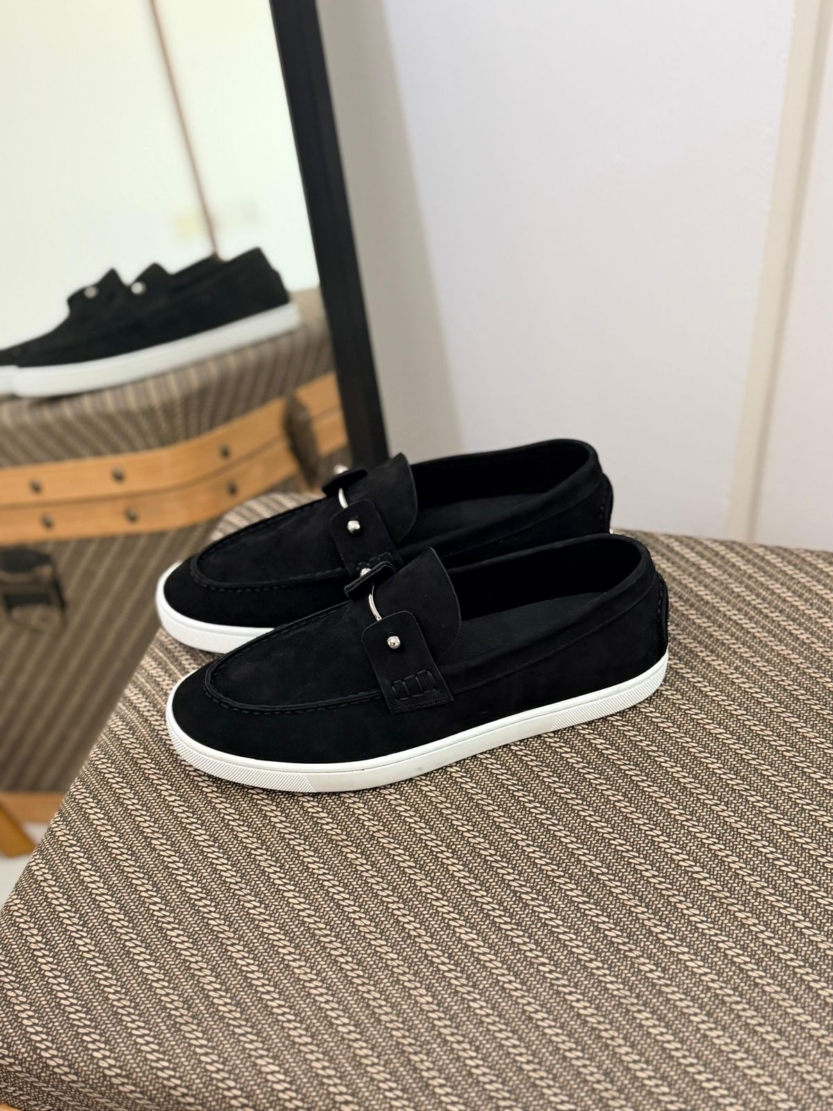 Christian Louboutin Chambeliboat Loafers Leather Upper And A Silver Tone Barbell - Image 18