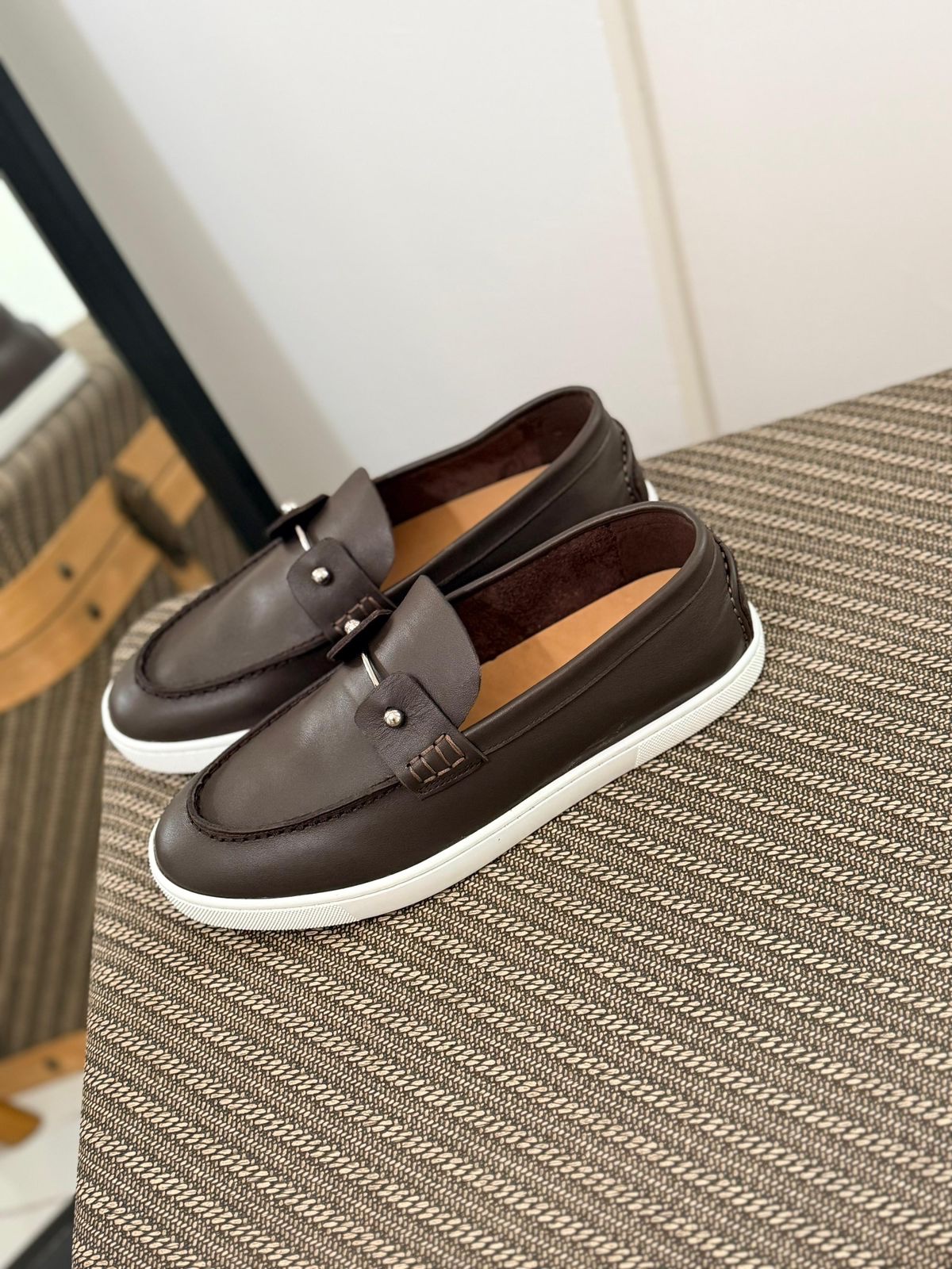 Christian Louboutin Chambeliboat Loafers Leather Upper And A Silver Tone Barbell - Image 16