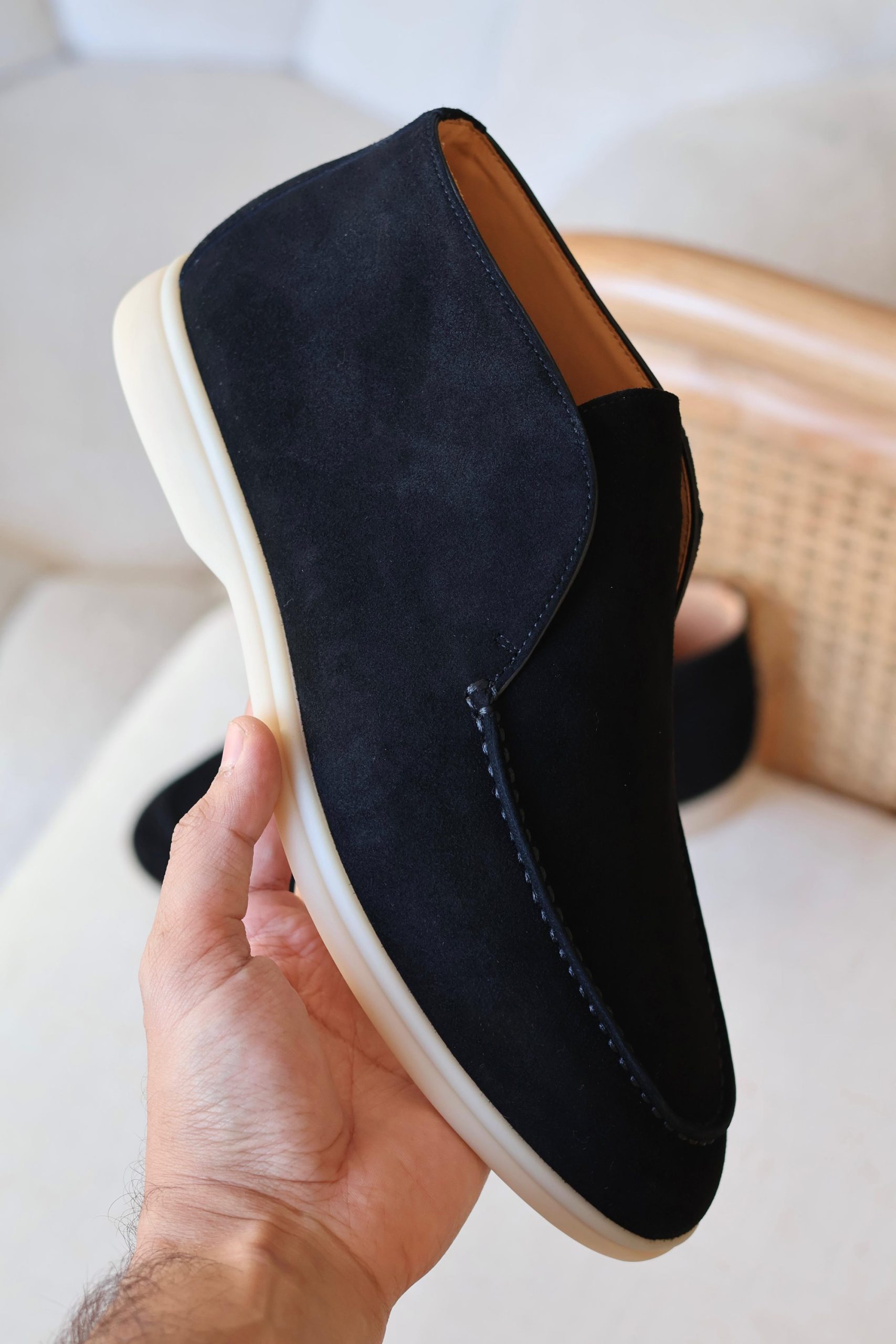 Loro Piana Open Walk Suede Boots Rubber Sole