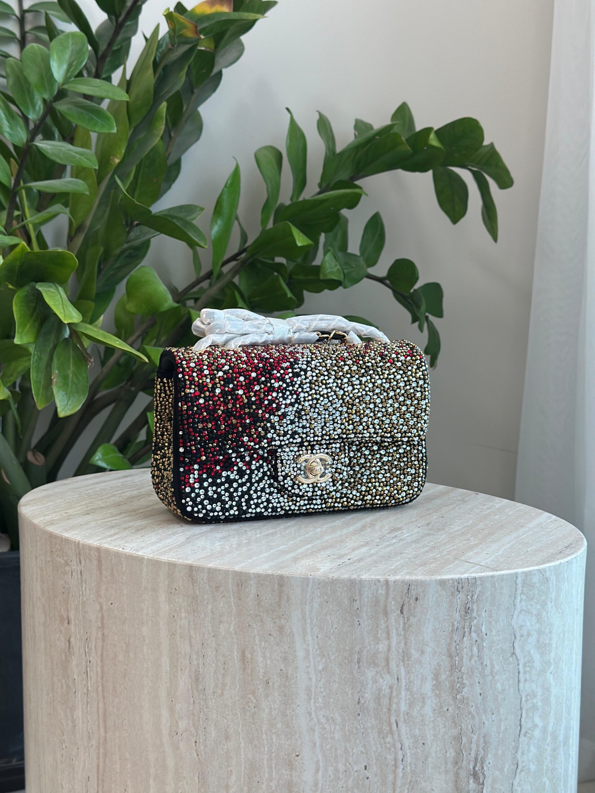 Chanel Tri-Color Faux Pearl Classic Flap Bag - Image 3