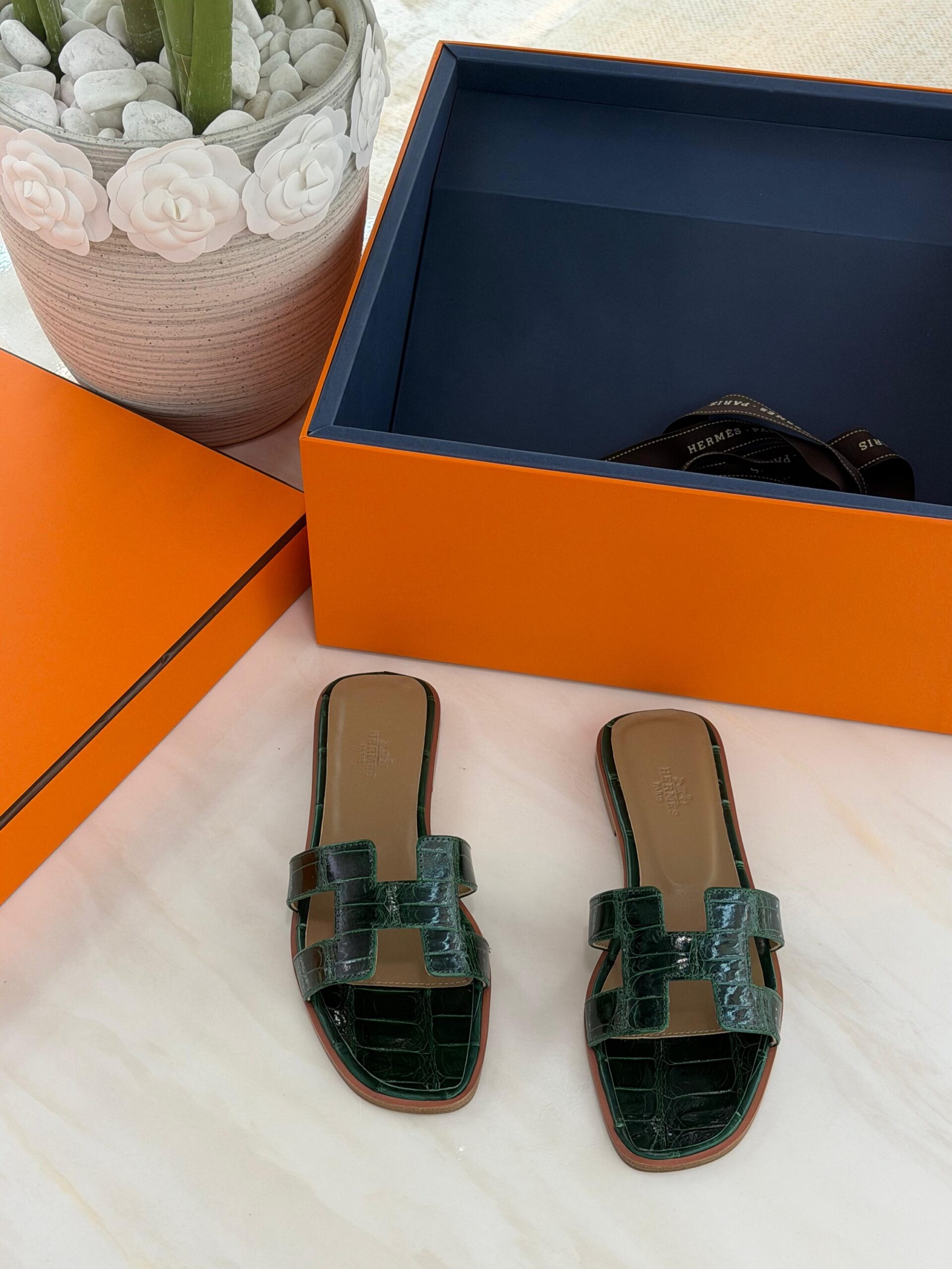 Hermès Oran Sandals Crocodile Leather - Image 8