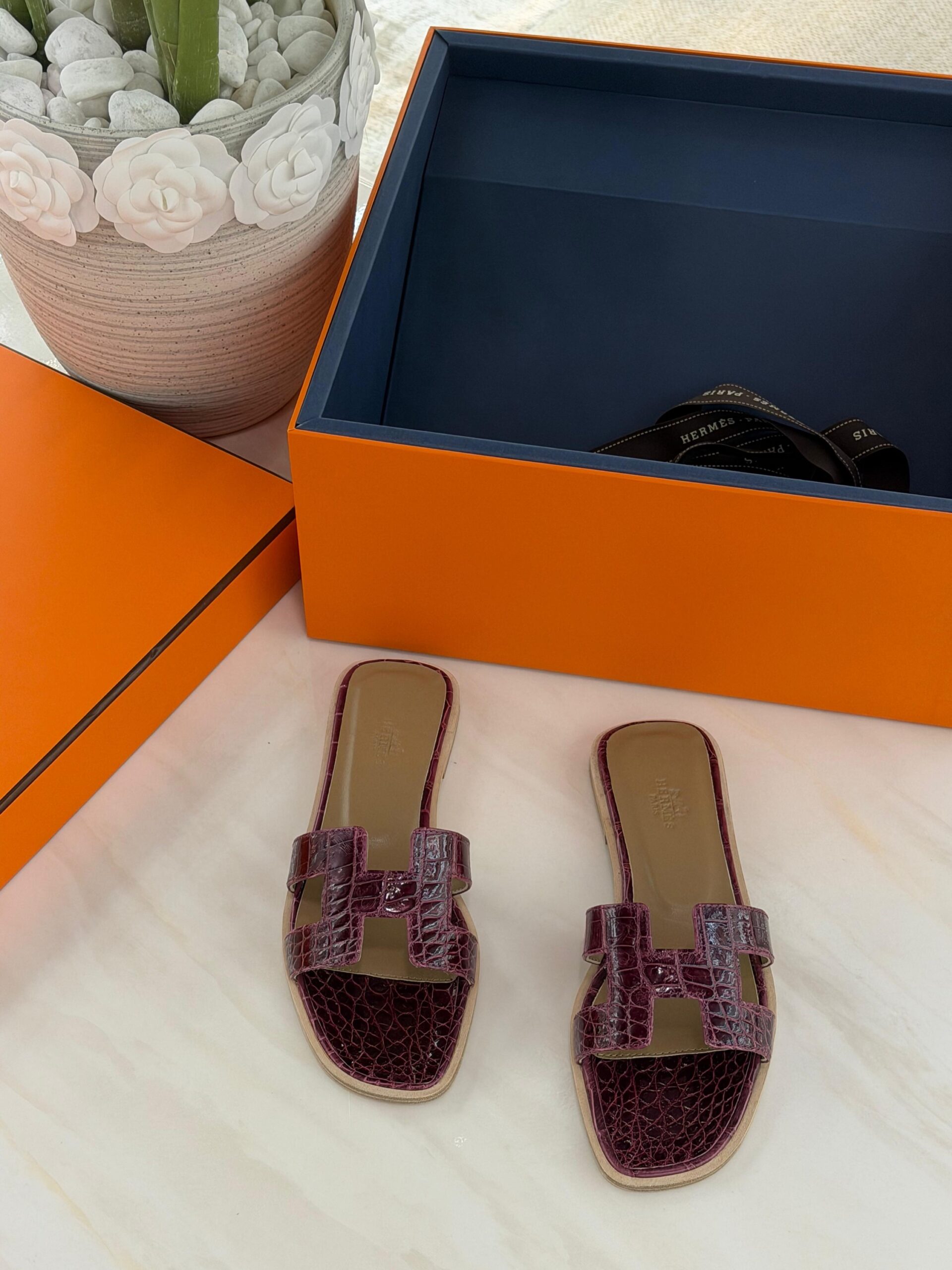 Hermès Oran Sandals Crocodile Leather - Image 9