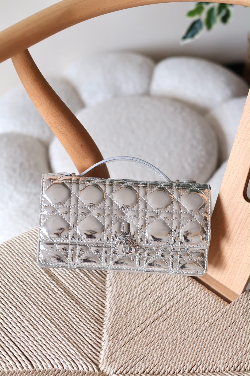 Dior My Dior Mini Bag Cannage Stitching And Silver-Finish D.I.O.R. charms - Image 4