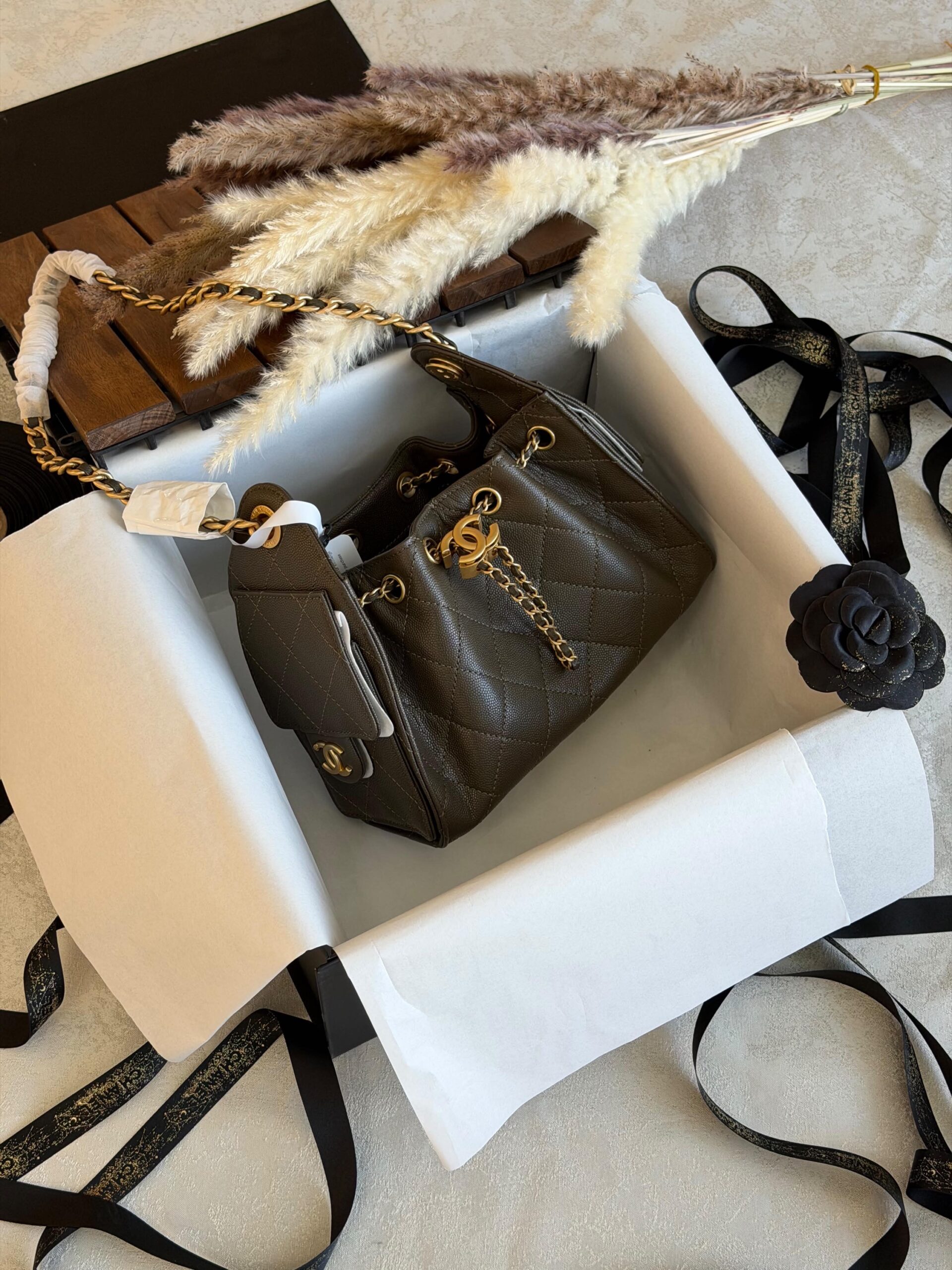 Chanel 25 Mini HandBag Suede Calfskin And Features Gold Metal Hardware - Image 23