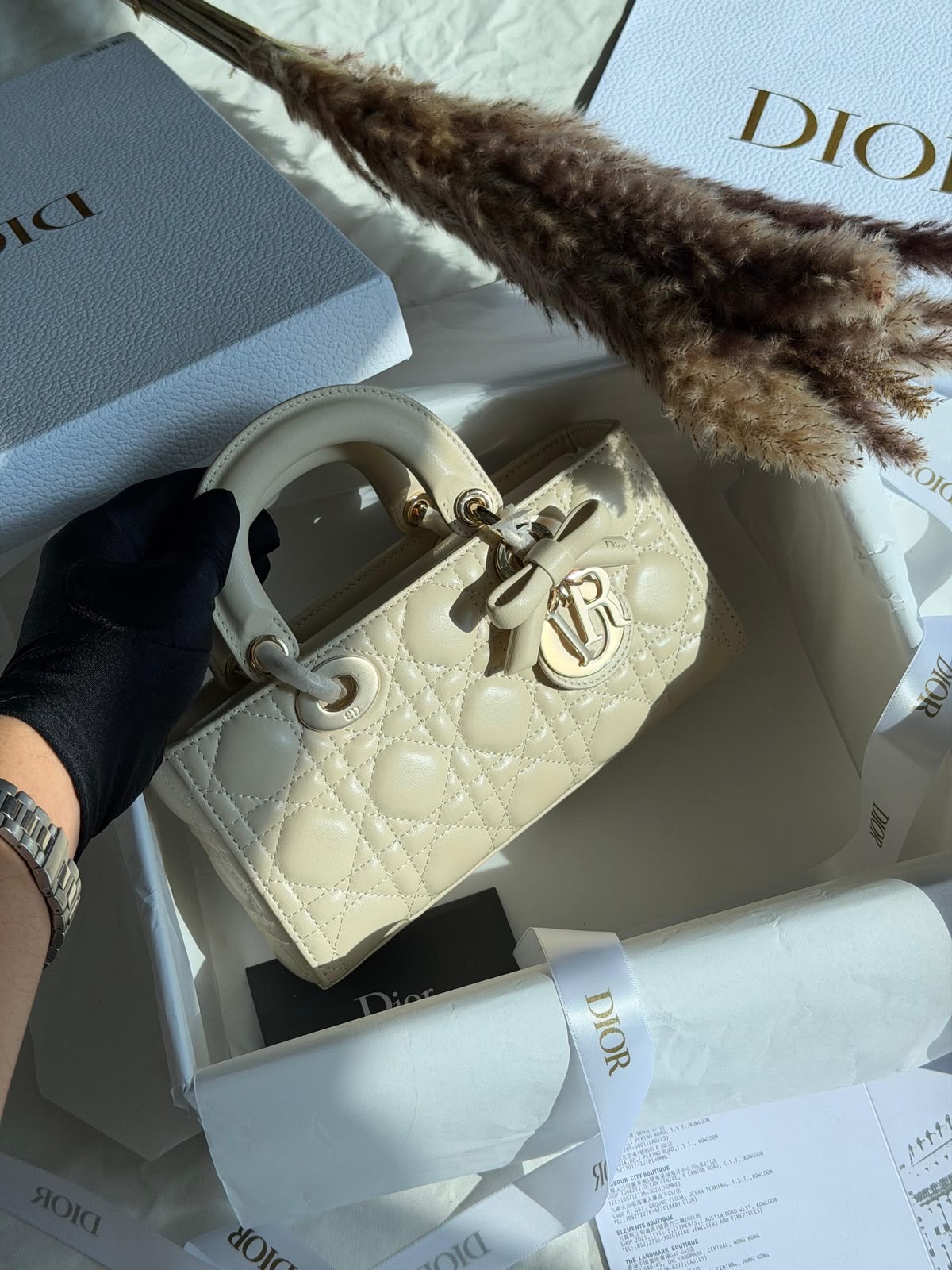 Dior Lady Dior Handbag Cannage Stitching - Image 13