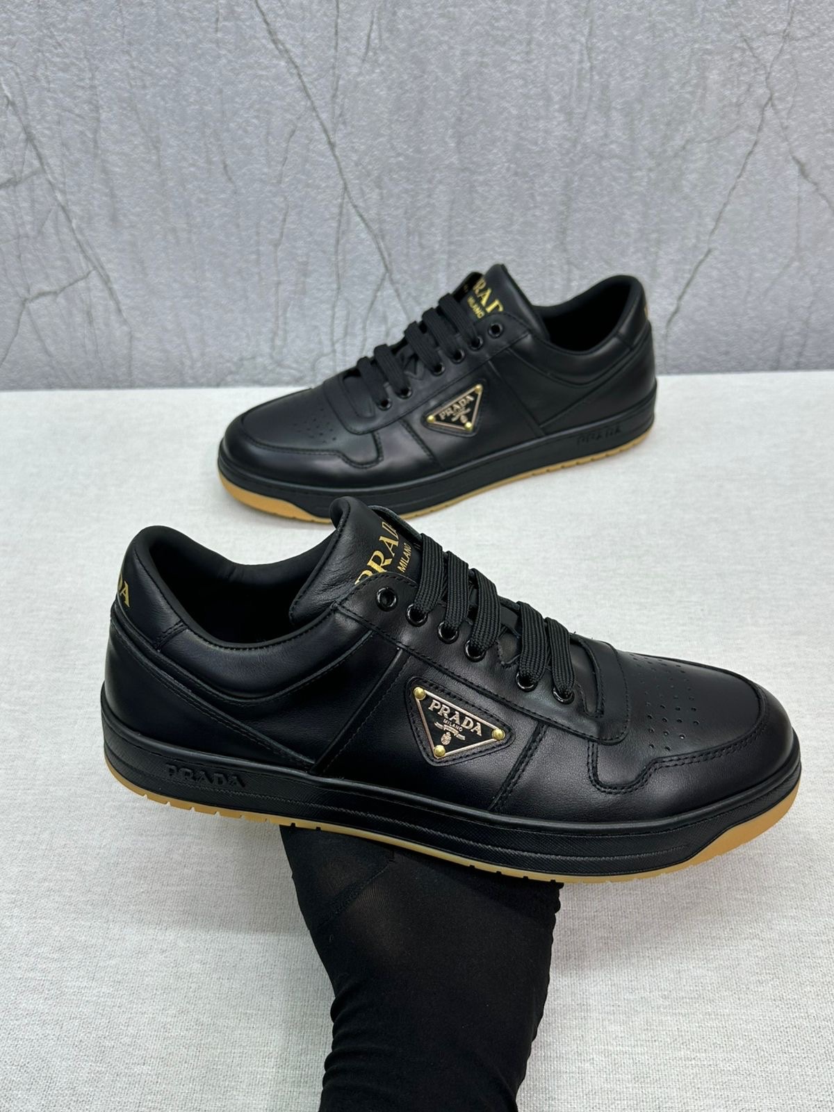 Prada Downtown Nappa Leather Sneakers - Image 2
