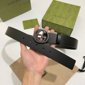 Gucci Belt Features Matte Black Leather