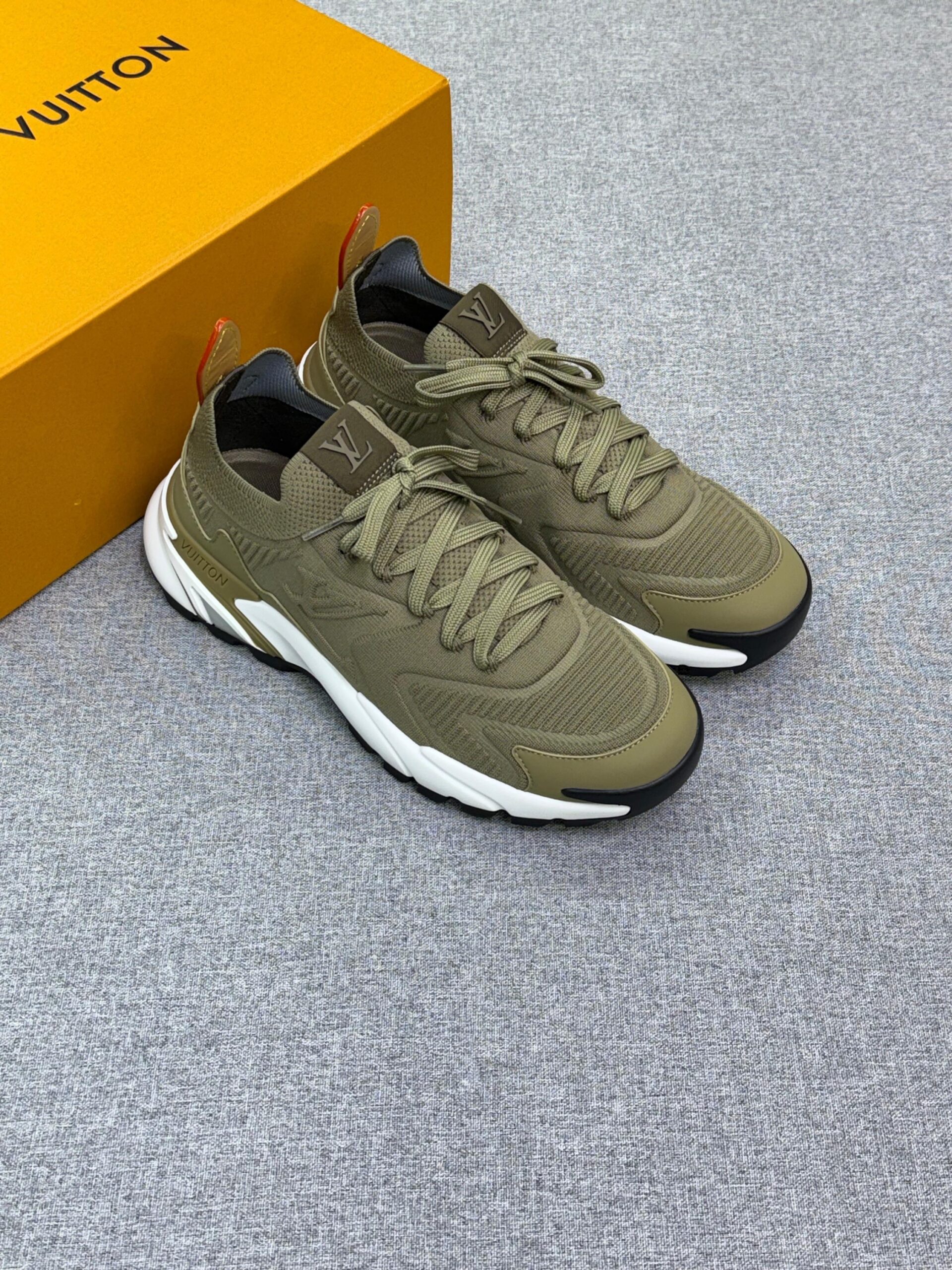Brown Louis Vuitton LV Tatic Knit Sneakers - Image 9