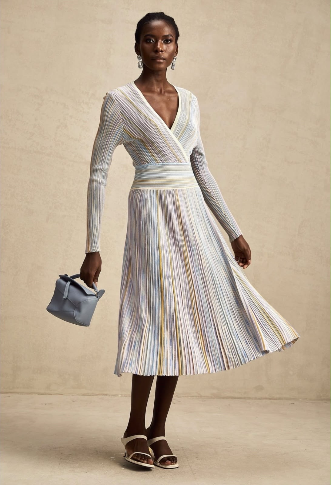 Amélie Vertical-Stripe knitted Midi Dress - Image 2