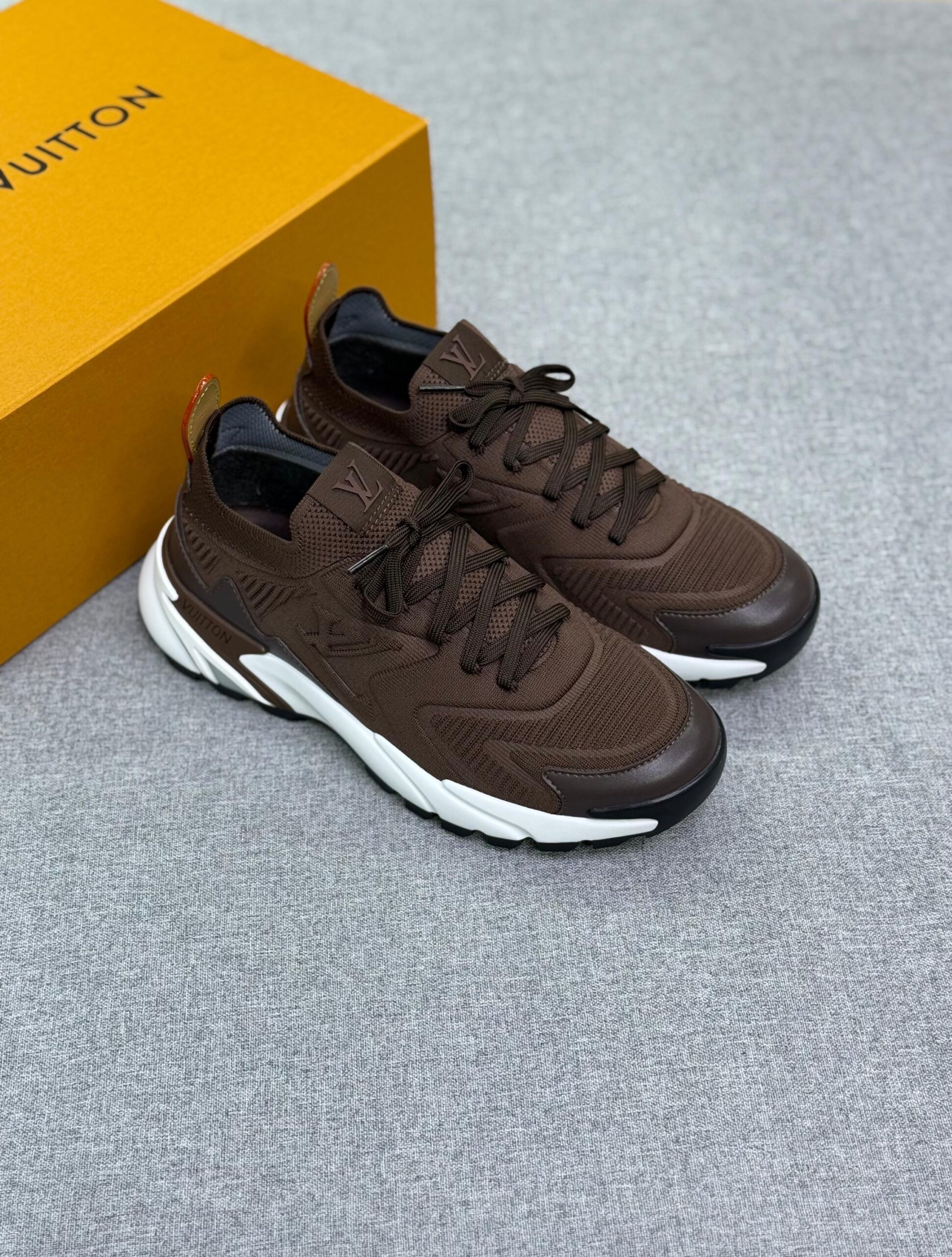 Brown Louis Vuitton LV Tatic Knit Sneakers
