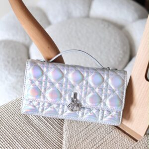 Dior My Dior Mini Bag Cannage Stitching And Silver-Finish D.I.O.R. charms