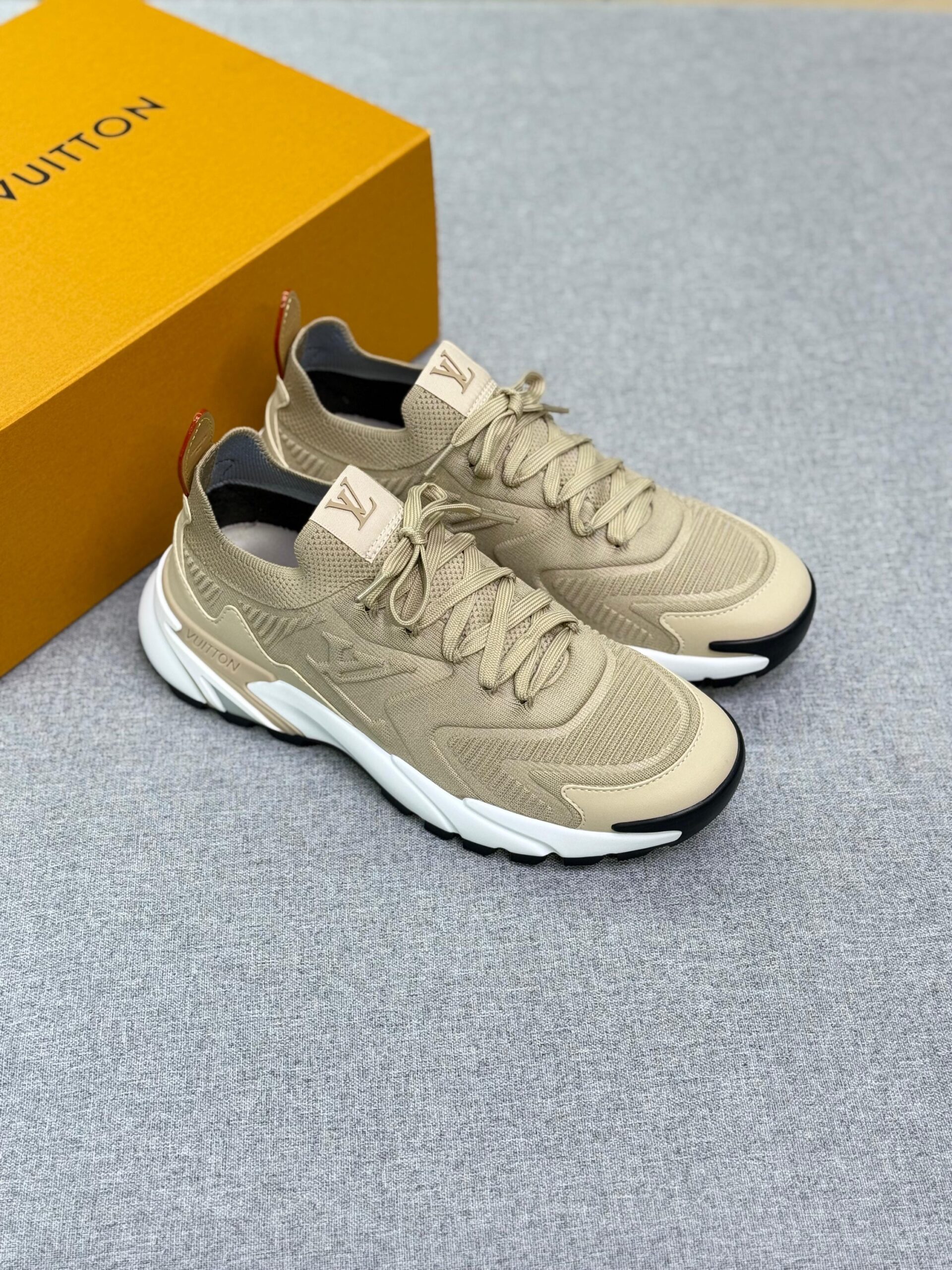 Brown Louis Vuitton LV Tatic Knit Sneakers - Image 5