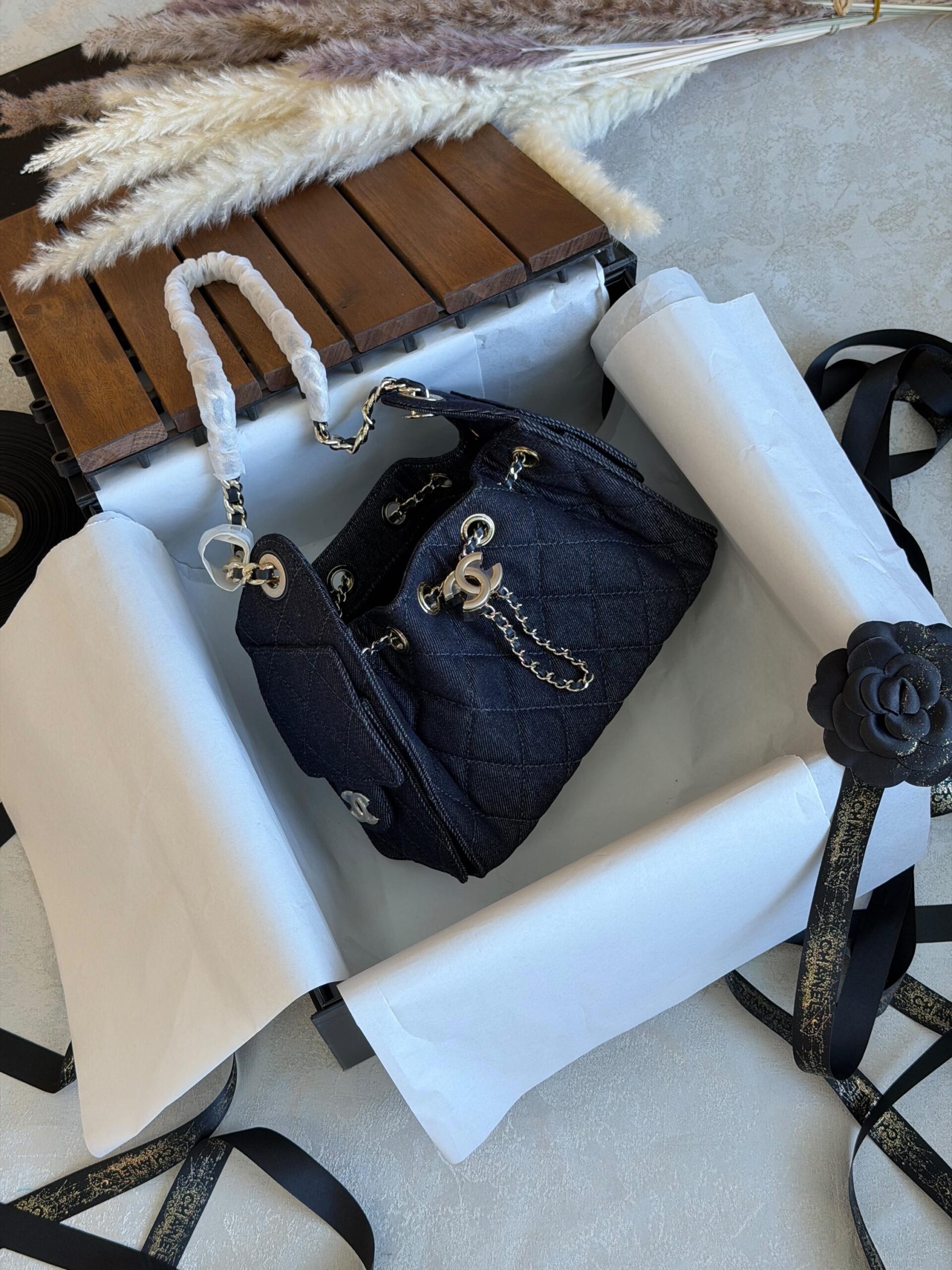 Chanel 25 Mini HandBag Suede Calfskin And Features Gold Metal Hardware - Image 15