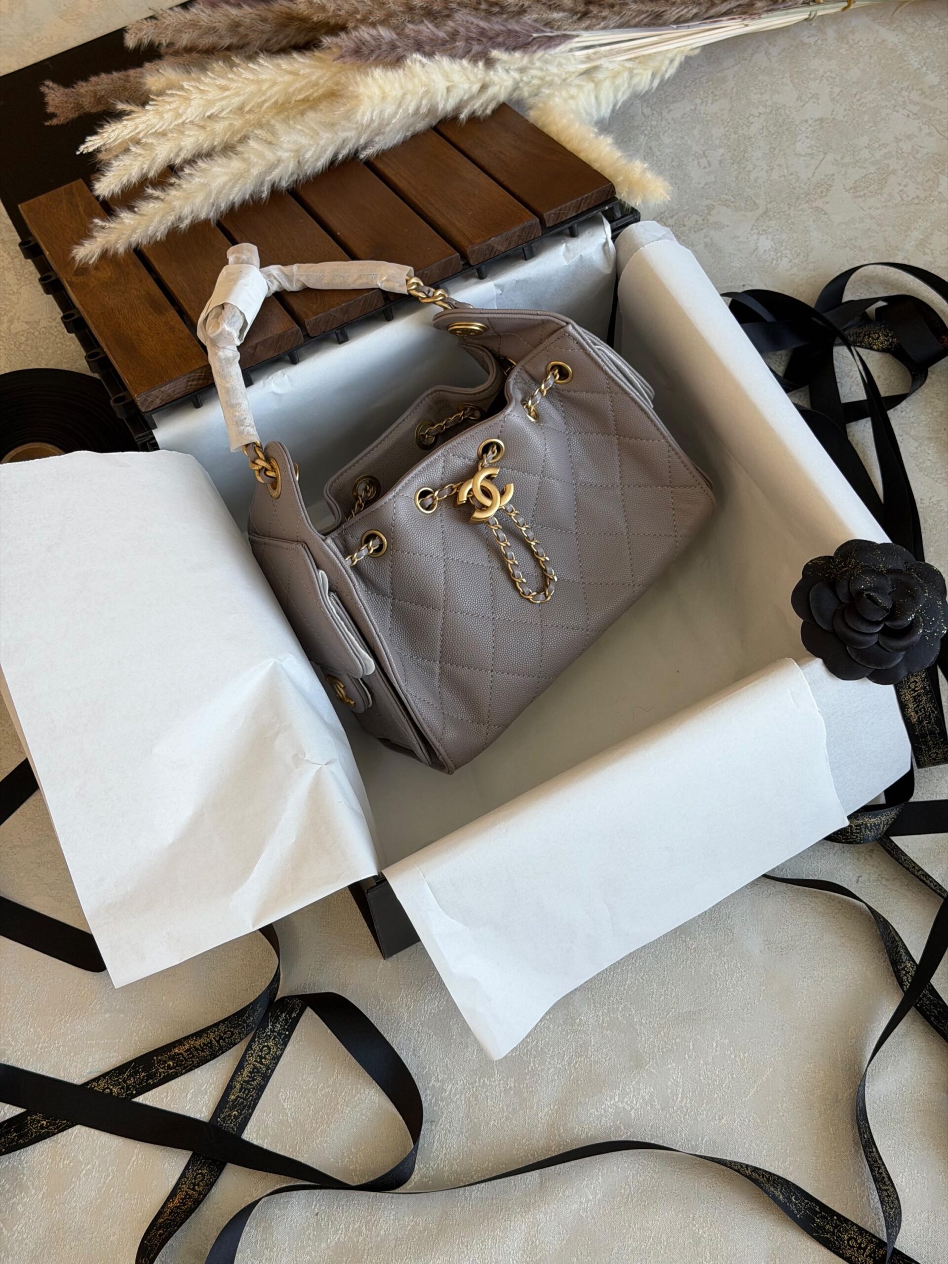 Chanel 25 Mini HandBag Suede Calfskin And Features Gold Metal Hardware - Image 10