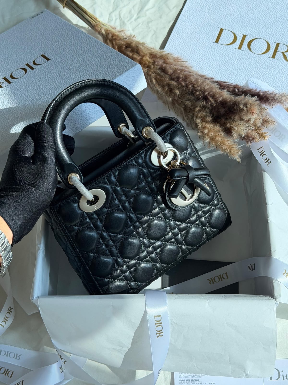 Dior Lady Dior Handbag Cannage Stitching