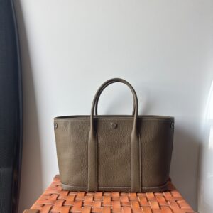 Hermès Garden Party 30 Tote Textured Negonda Calfskin Leather