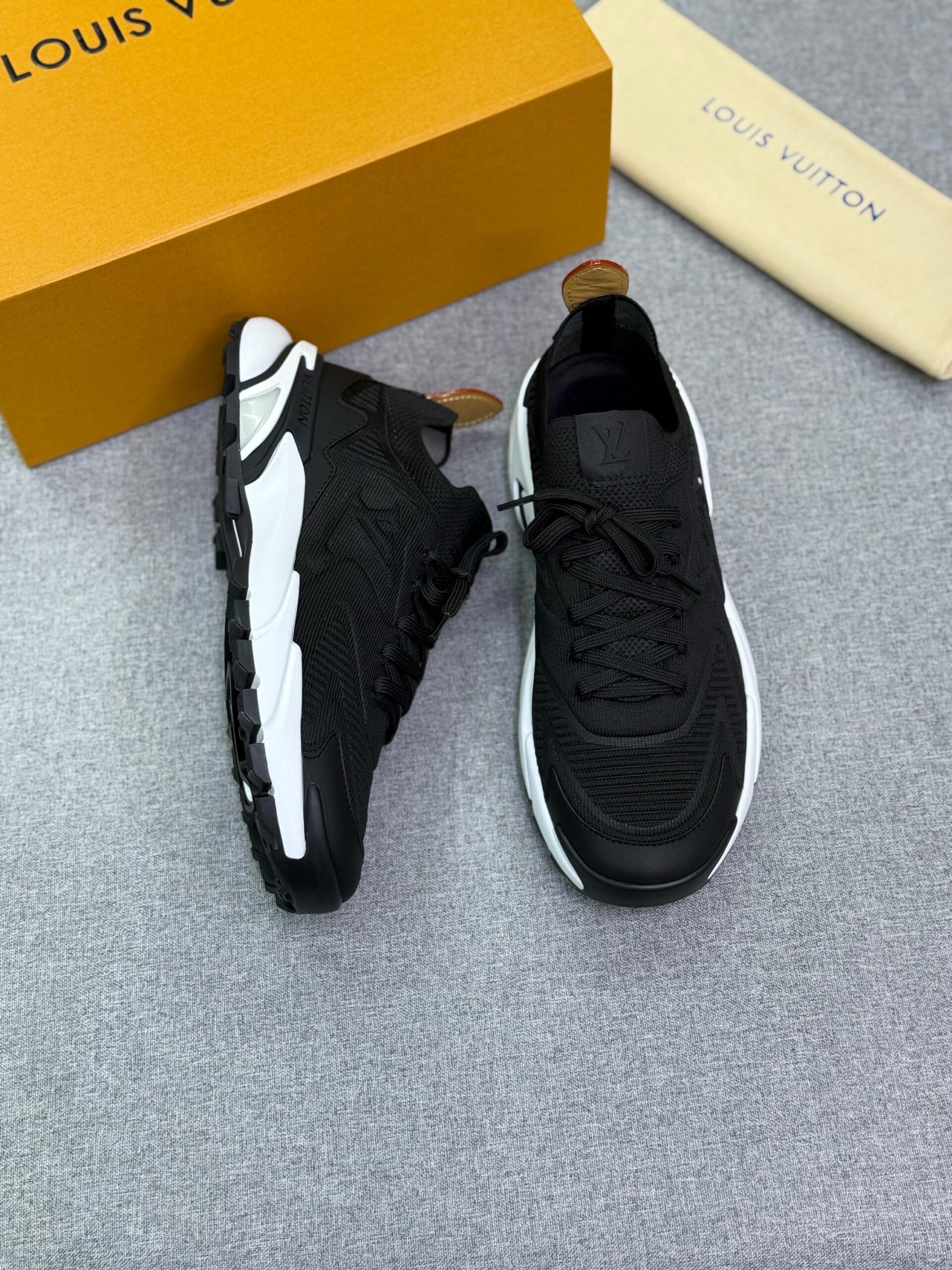 Brown Louis Vuitton LV Tatic Knit Sneakers - Image 8