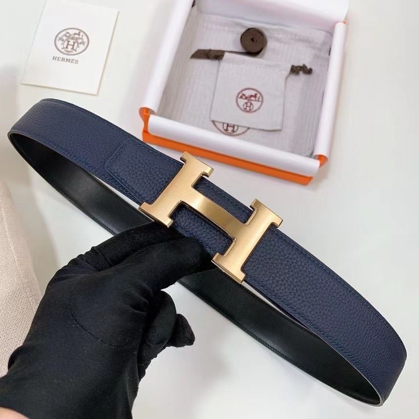 Hermès H Belt Features Black Pebbled Leather - Image 5