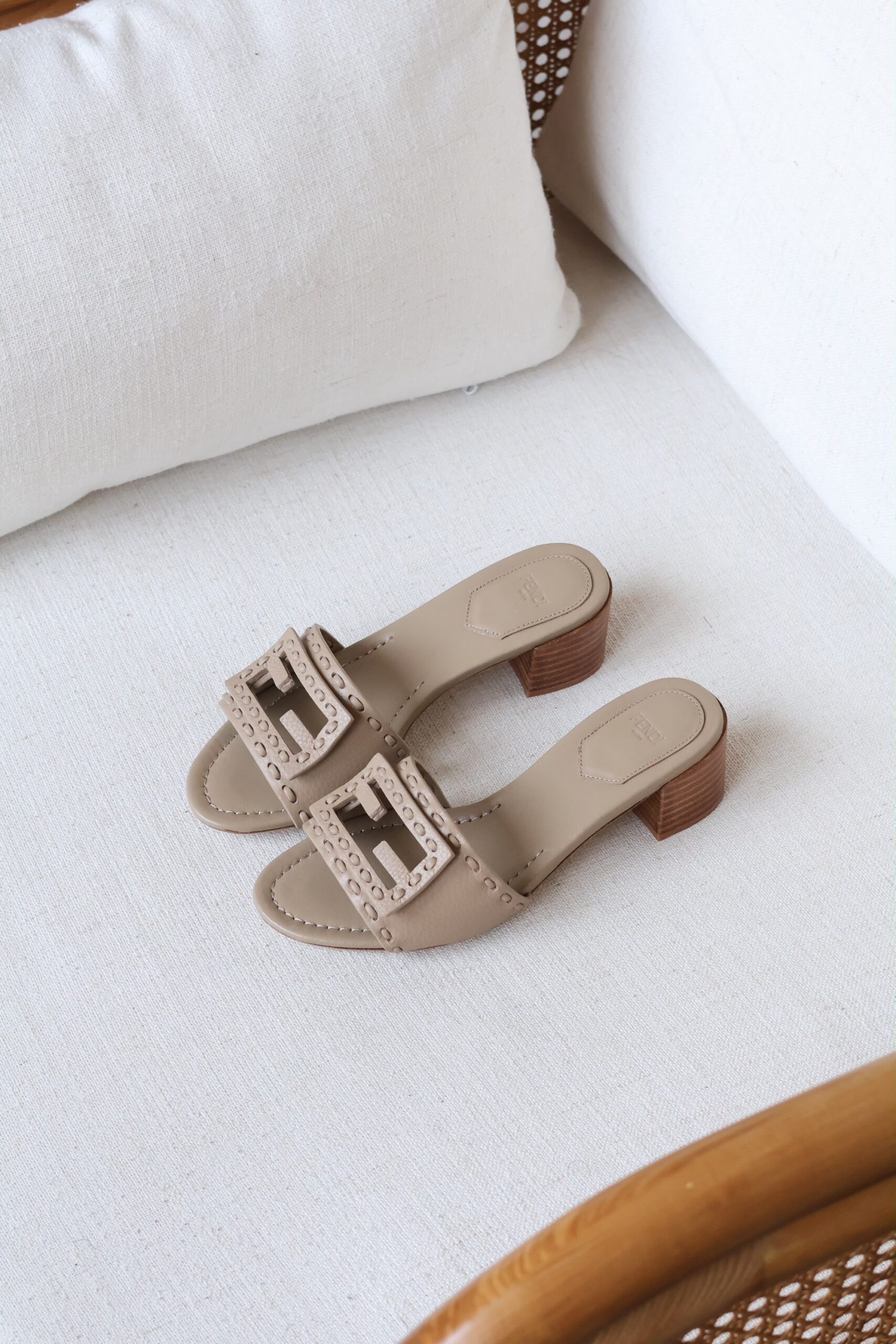 Fendi Baguette Leather Sandals - Image 3