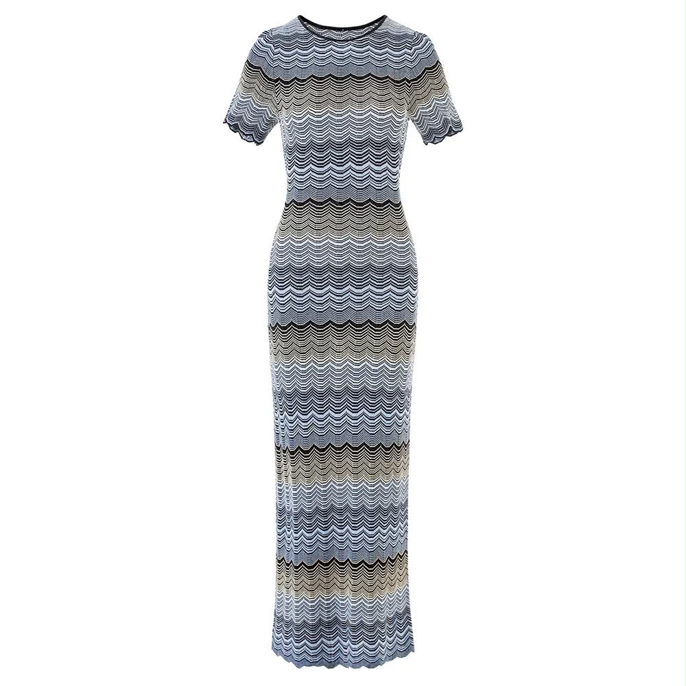 Missoni Striped Metallic Crochet knit Maxi Dress - Image 2