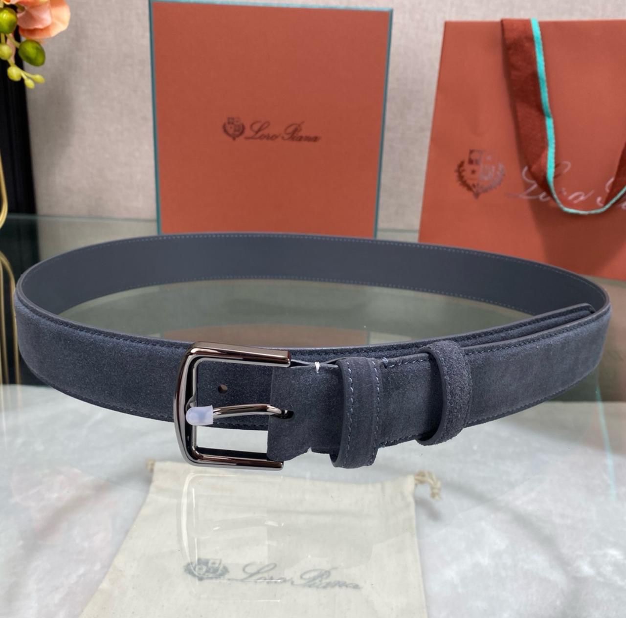 Loro Piana Suede Belt Featured - Image 8