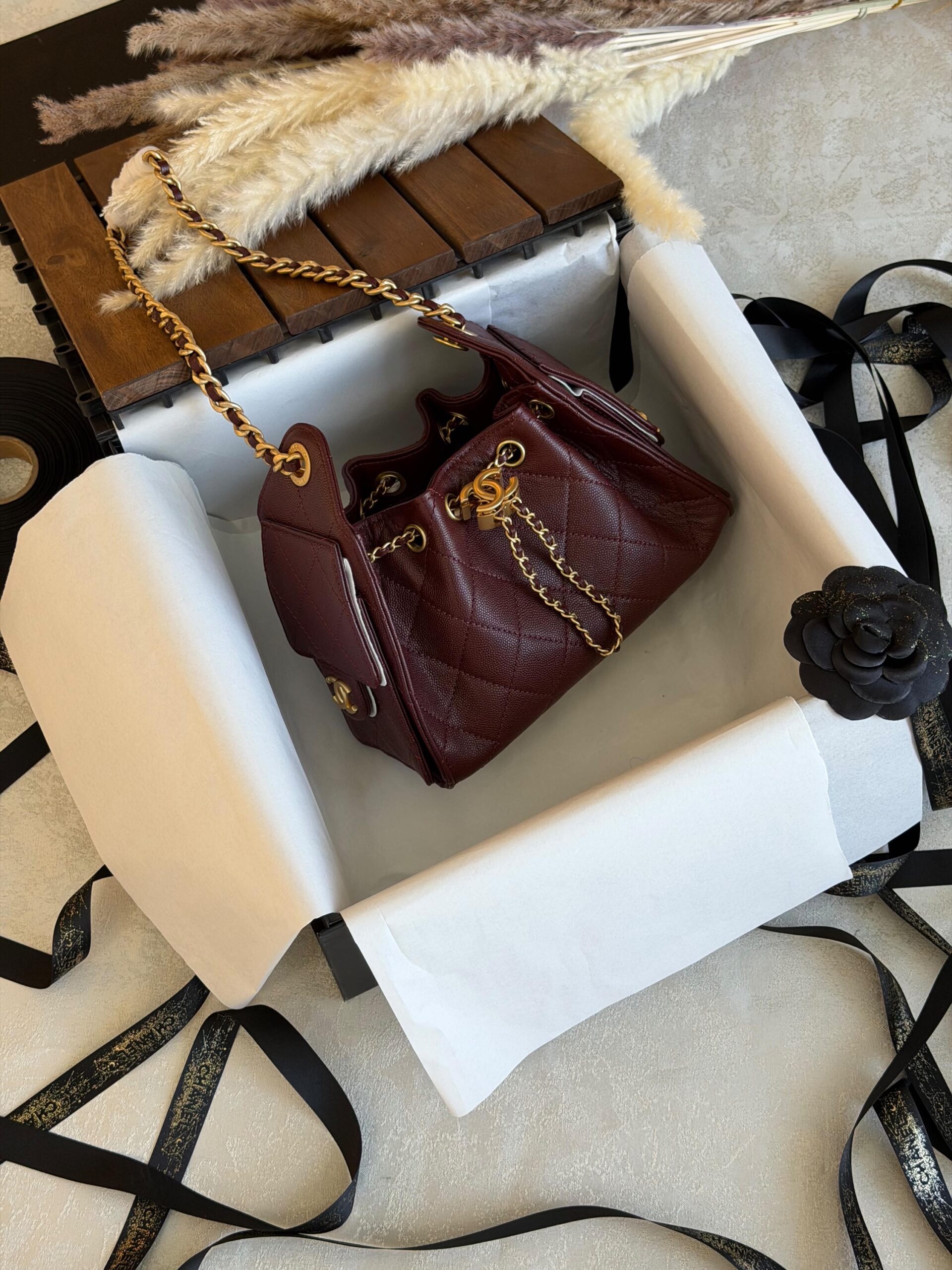 Chanel 25 Mini HandBag Suede Calfskin And Features Gold Metal Hardware - Image 26