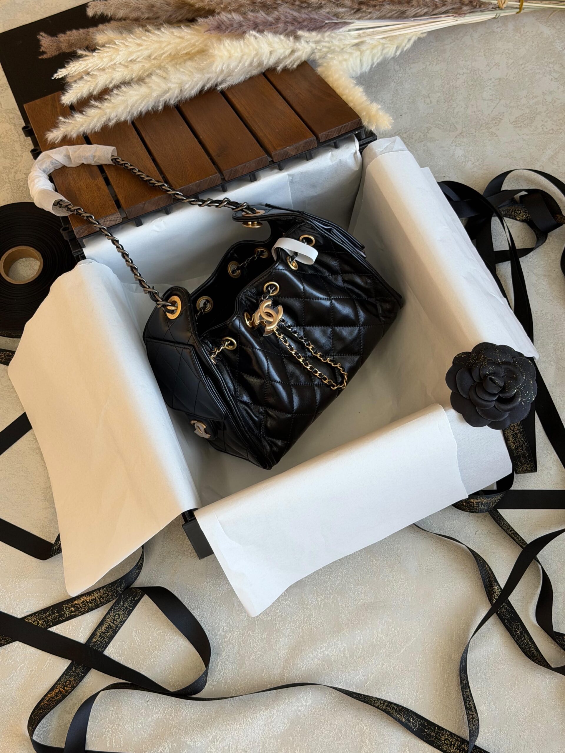 Chanel 25 Mini HandBag Suede Calfskin And Features Gold Metal Hardware - Image 9