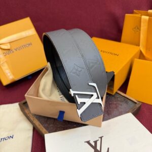 Louis Vuitton LV Shadow Reversible Belt Features Embossed Monogram Leather