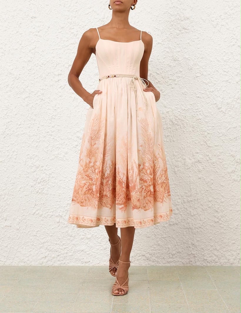 Zimmermann Wanderlust Corset Midi Dress