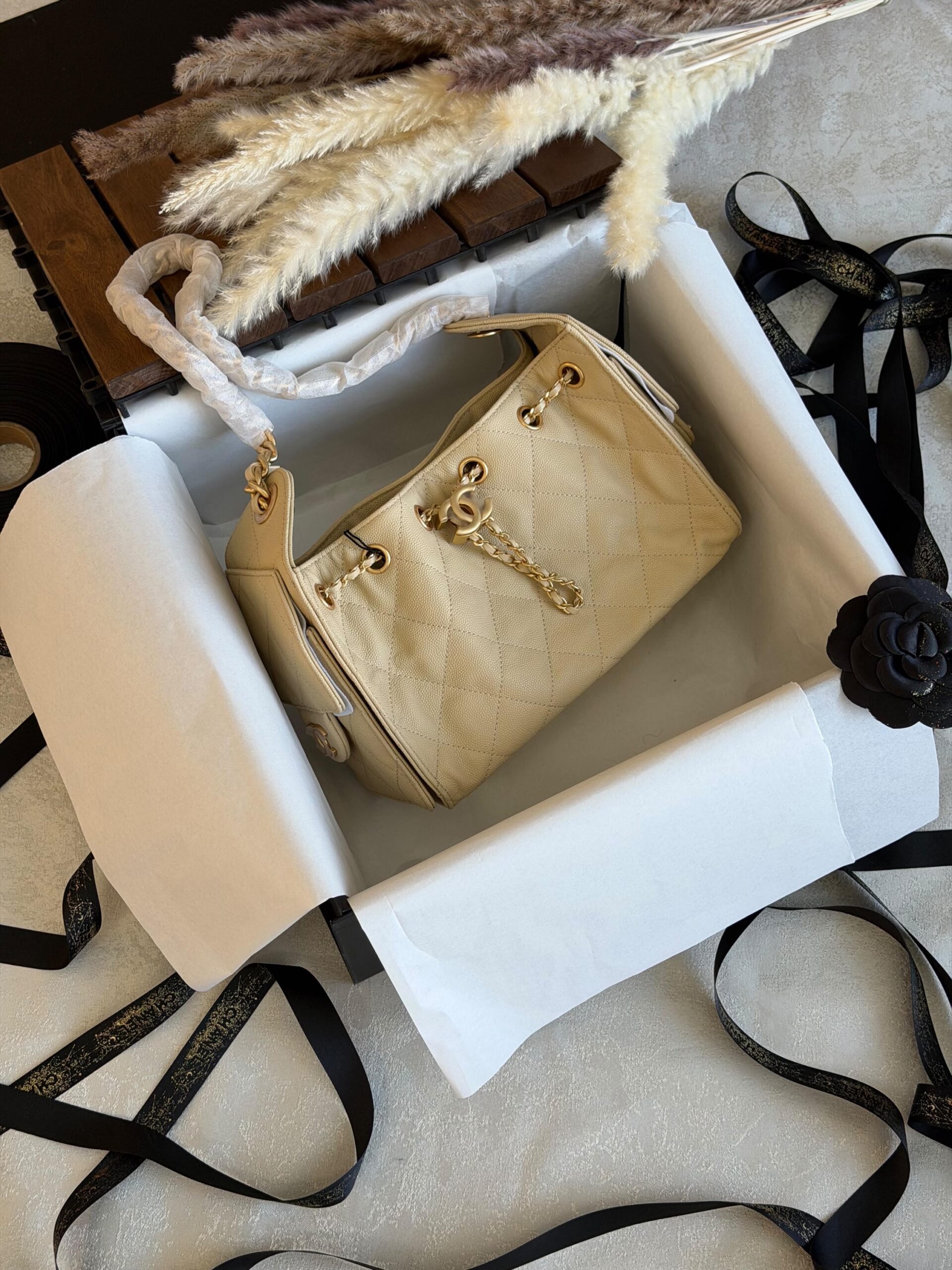 Chanel 25 Mini HandBag Suede Calfskin And Features Gold Metal Hardware - Image 24