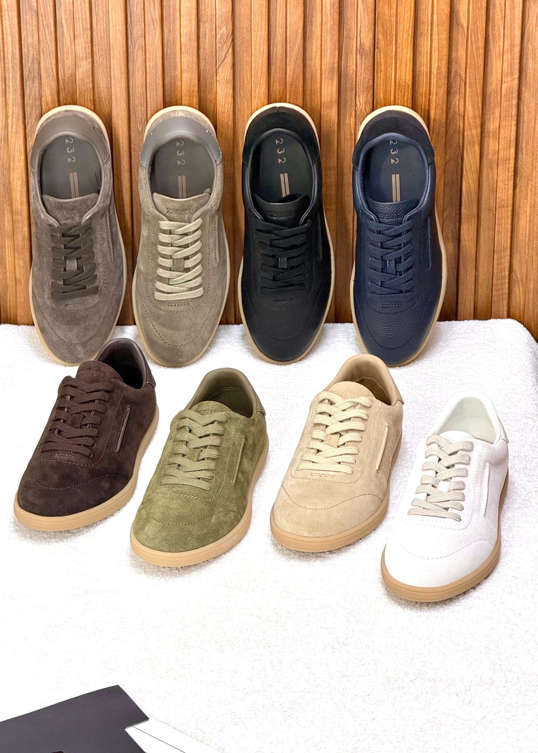 Zegna Beige Suede Sneakers - Image 10