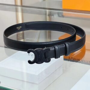 Celine Triomphe Belt In Natural Calfskin Featuring The Iconic Parisian