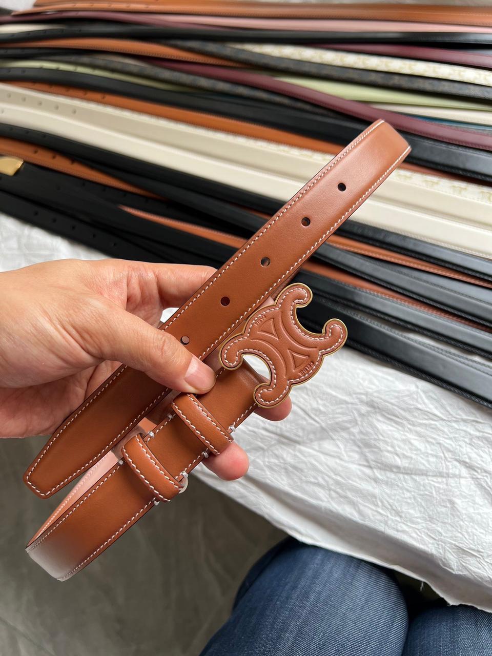 Céline Triomphe Belts Feature A Signature Gold - Image 3