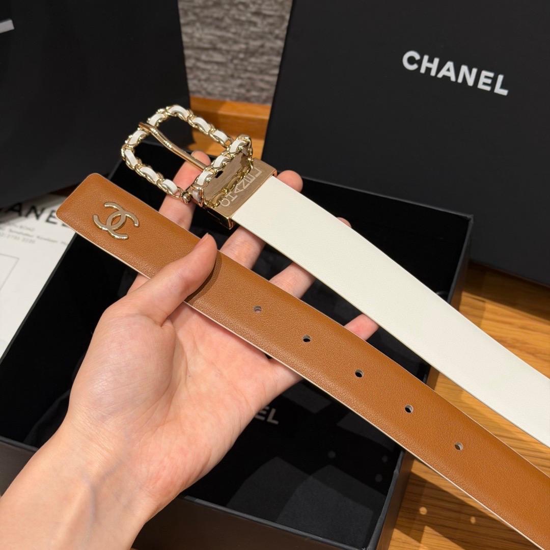 Chanel Garnet Leather Belt - Image 7