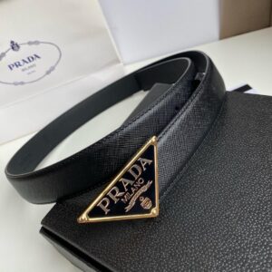 Prada Belt Is Crafted From Black Saffiano Leather