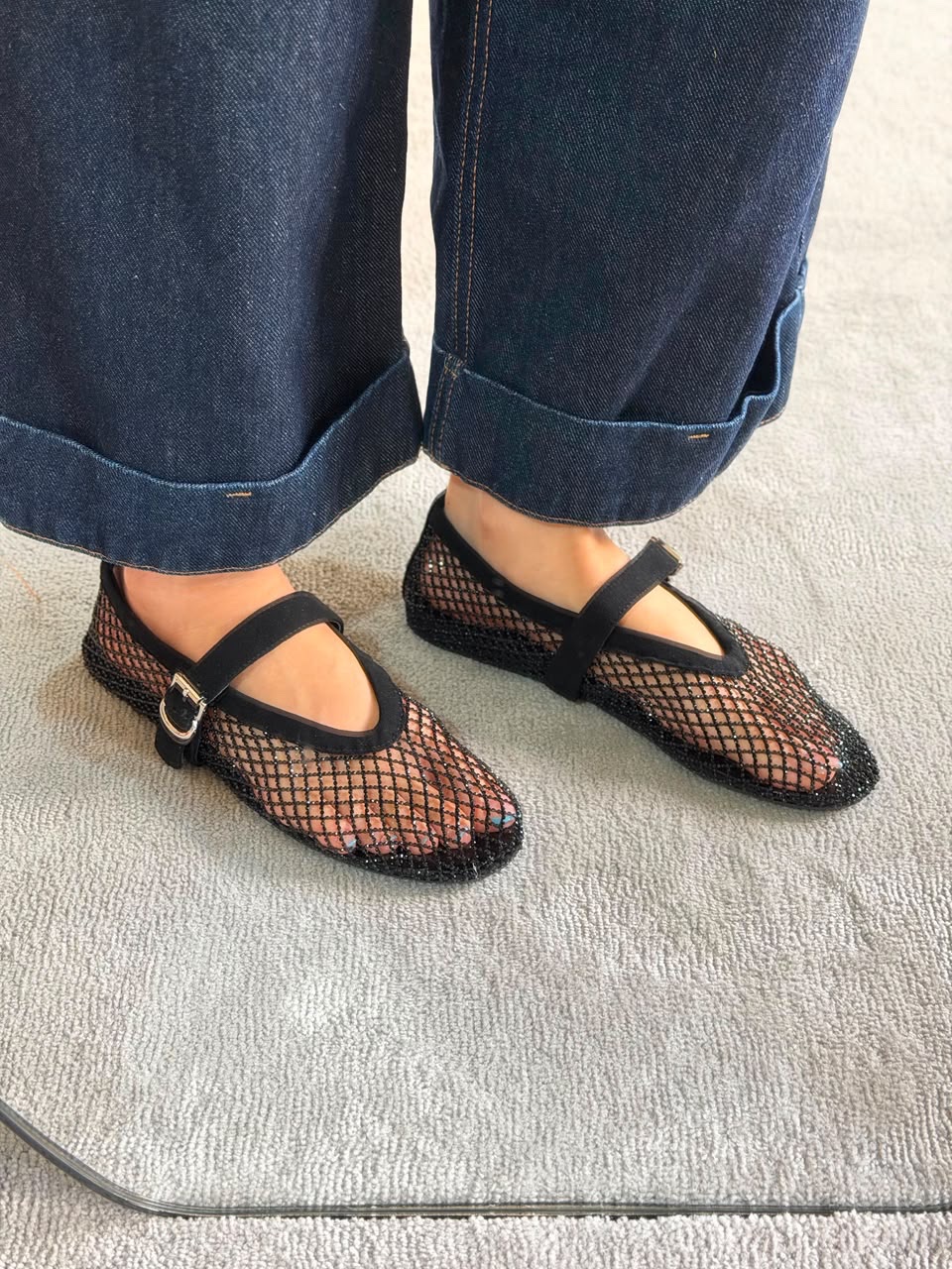 Alaïa Fishnet Ballet Flats - Image 7