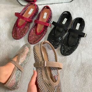 Alaïa Fishnet Ballet Flats