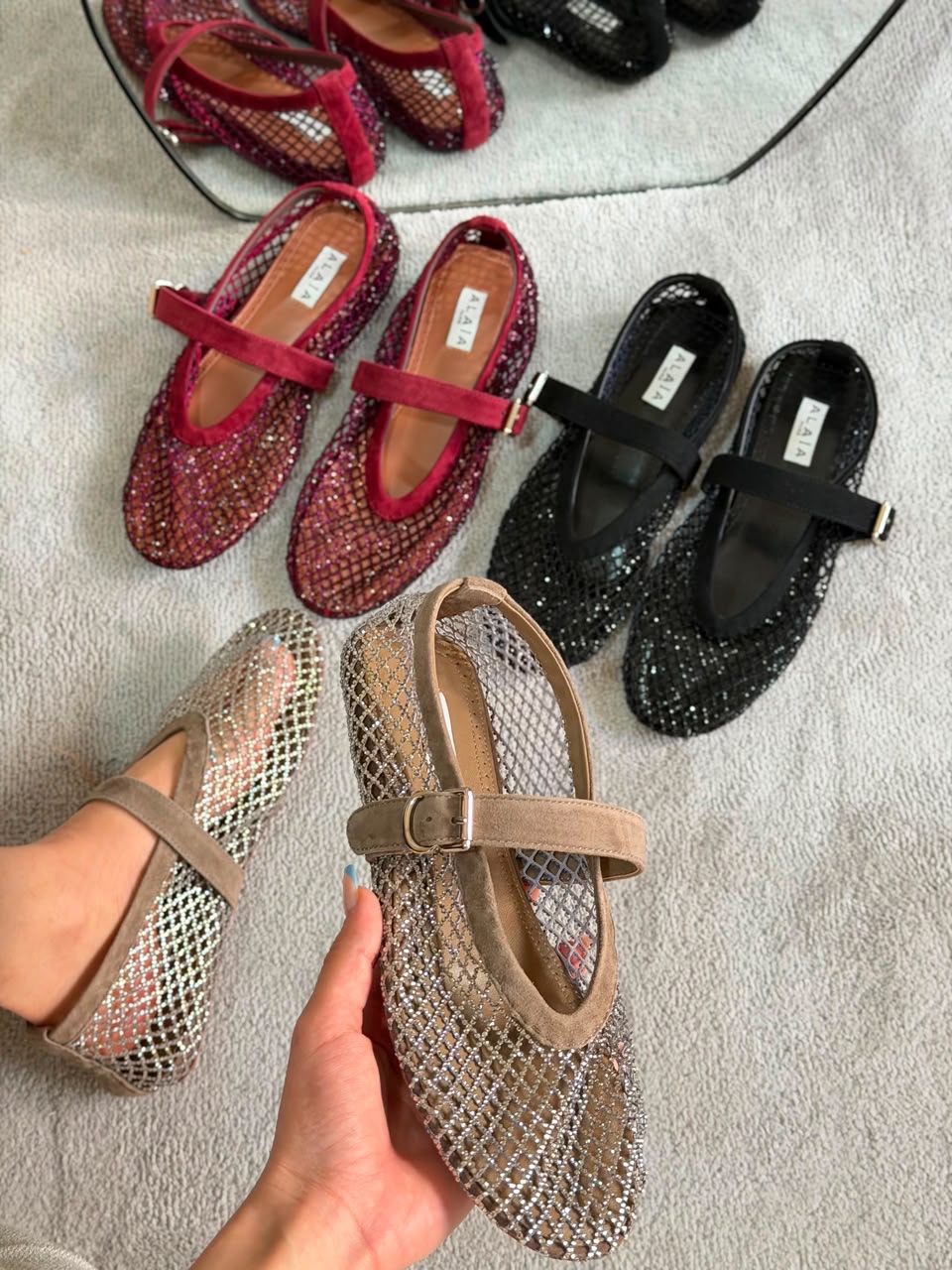Alaïa Fishnet Ballet Flats