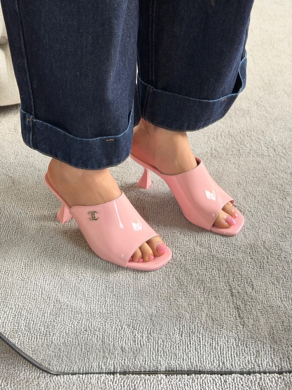 Chanel Patent Leather Mules