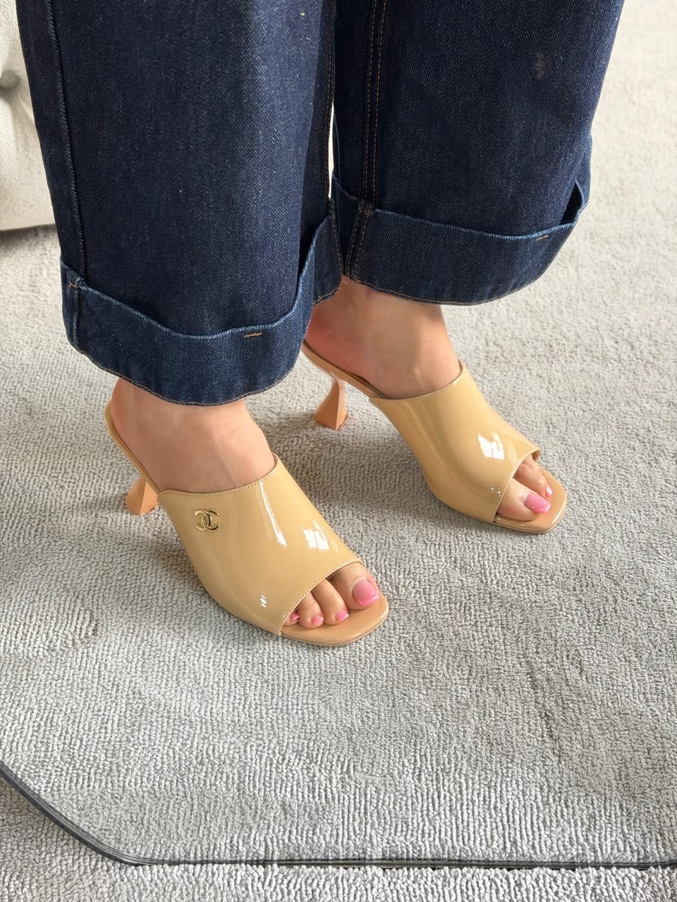 Chanel Patent Leather Mules - Image 6