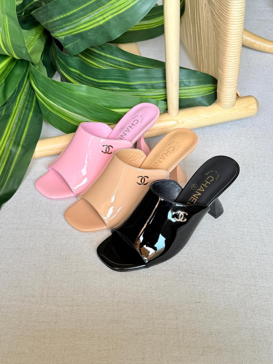 Chanel Patent Leather Mules - Image 8