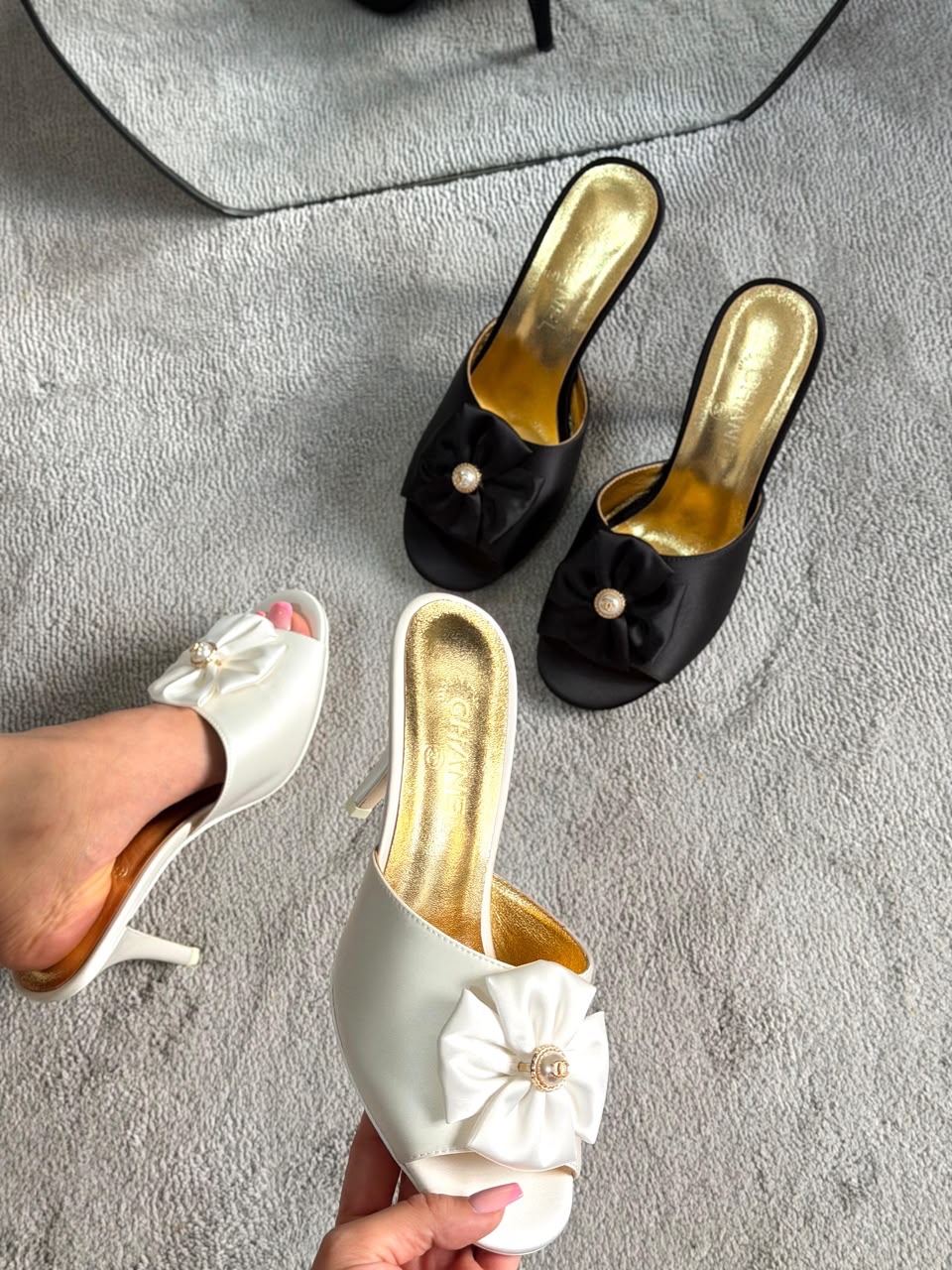 Dune London Marlena Appliqued Heel Sandals